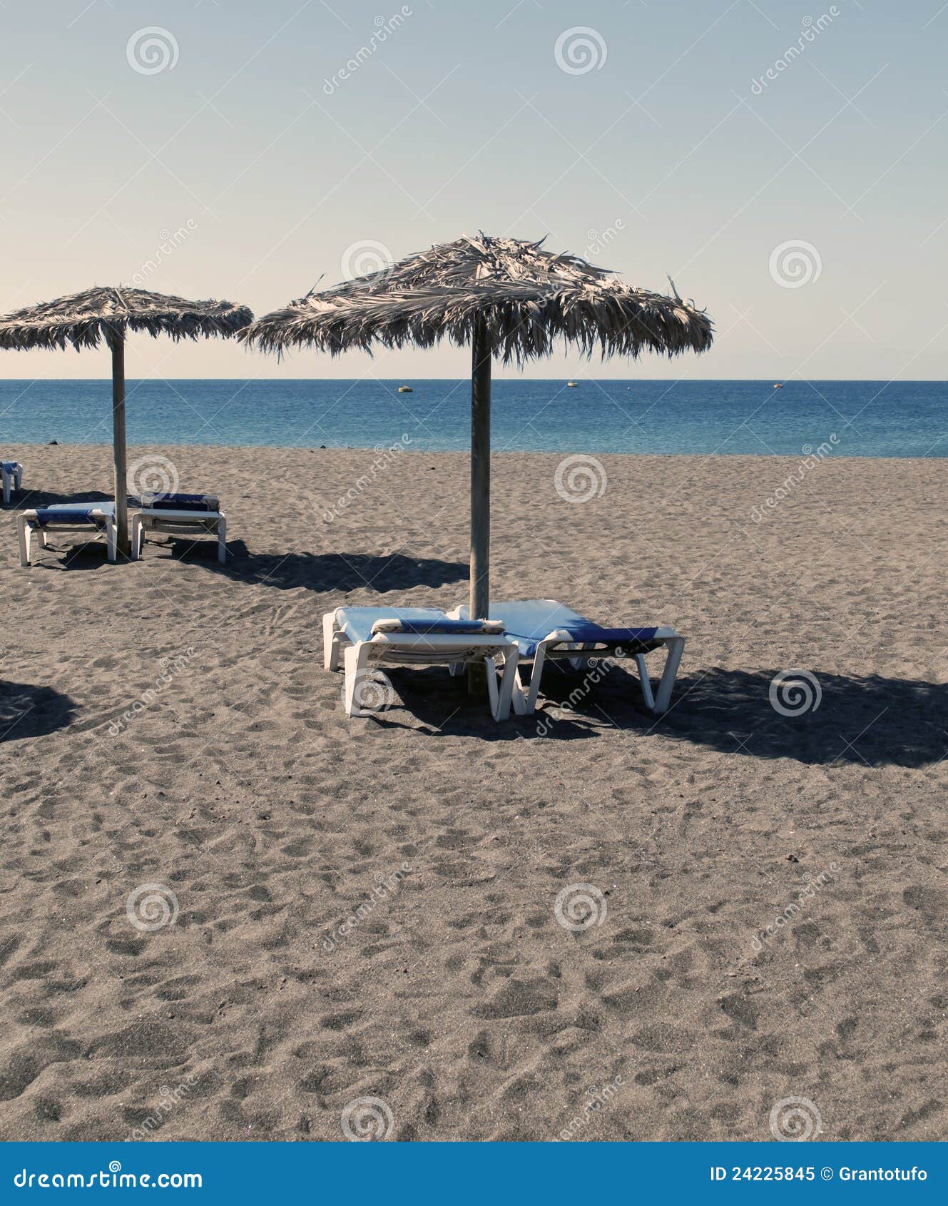 Umbrellas and Hammocks in the Beach Stock Image Image of sunshead