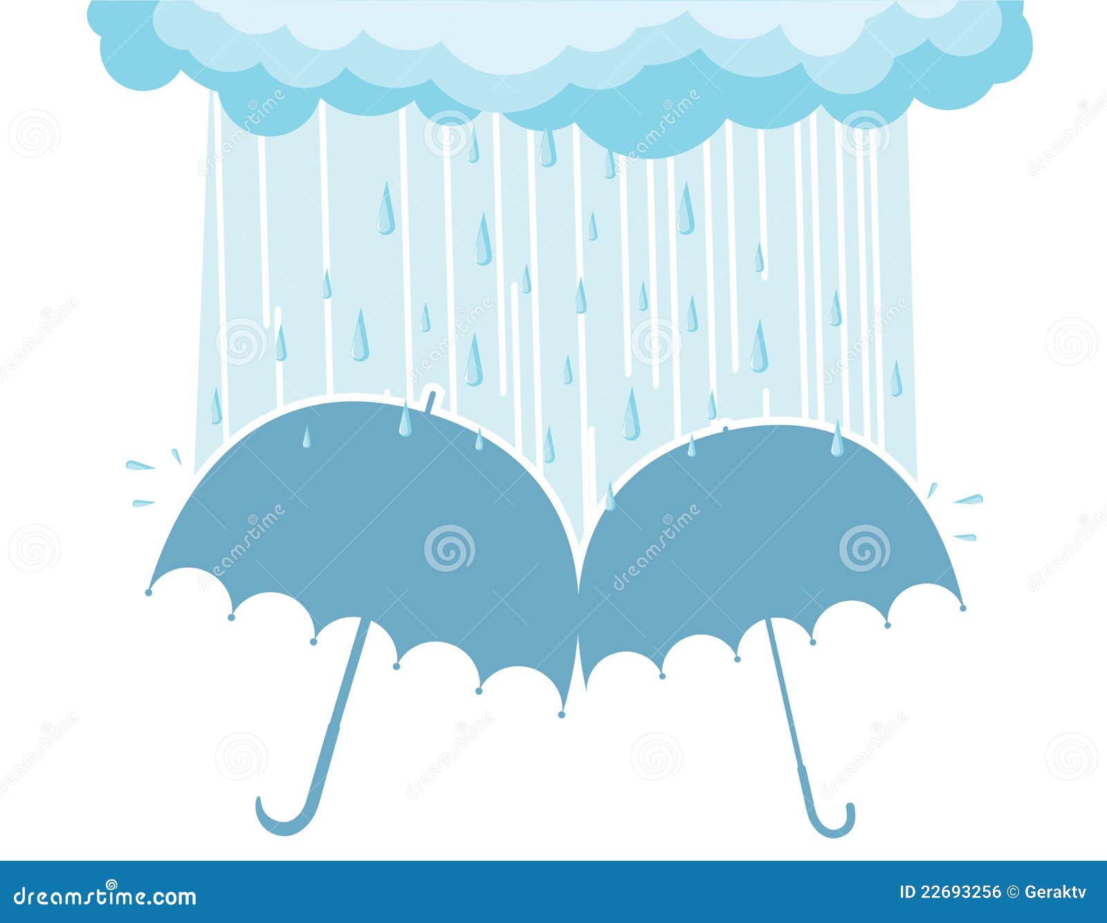 Umbrellas Under Raining Clouds Stock Vector Illustration of falling