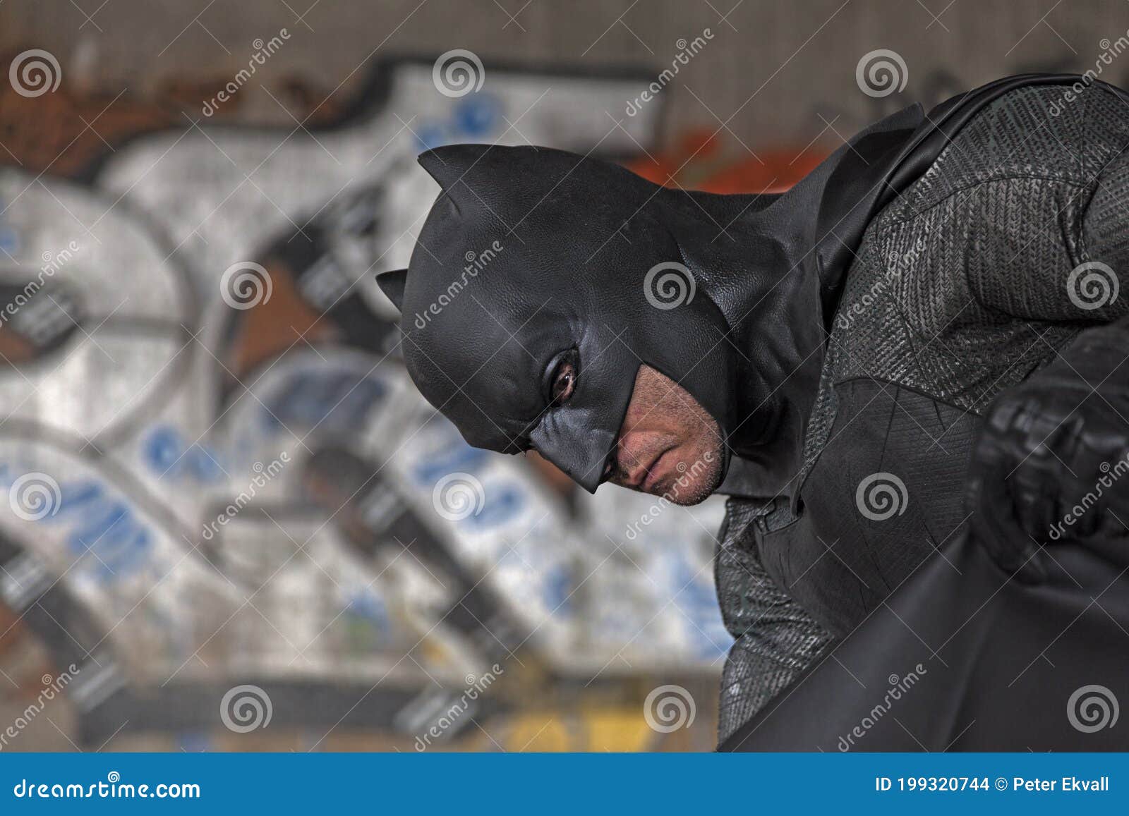 Cosplayer Dressed As Batman with Graffiti in the Background Editorial Stock  Image - Image of league, sweden: 199320744