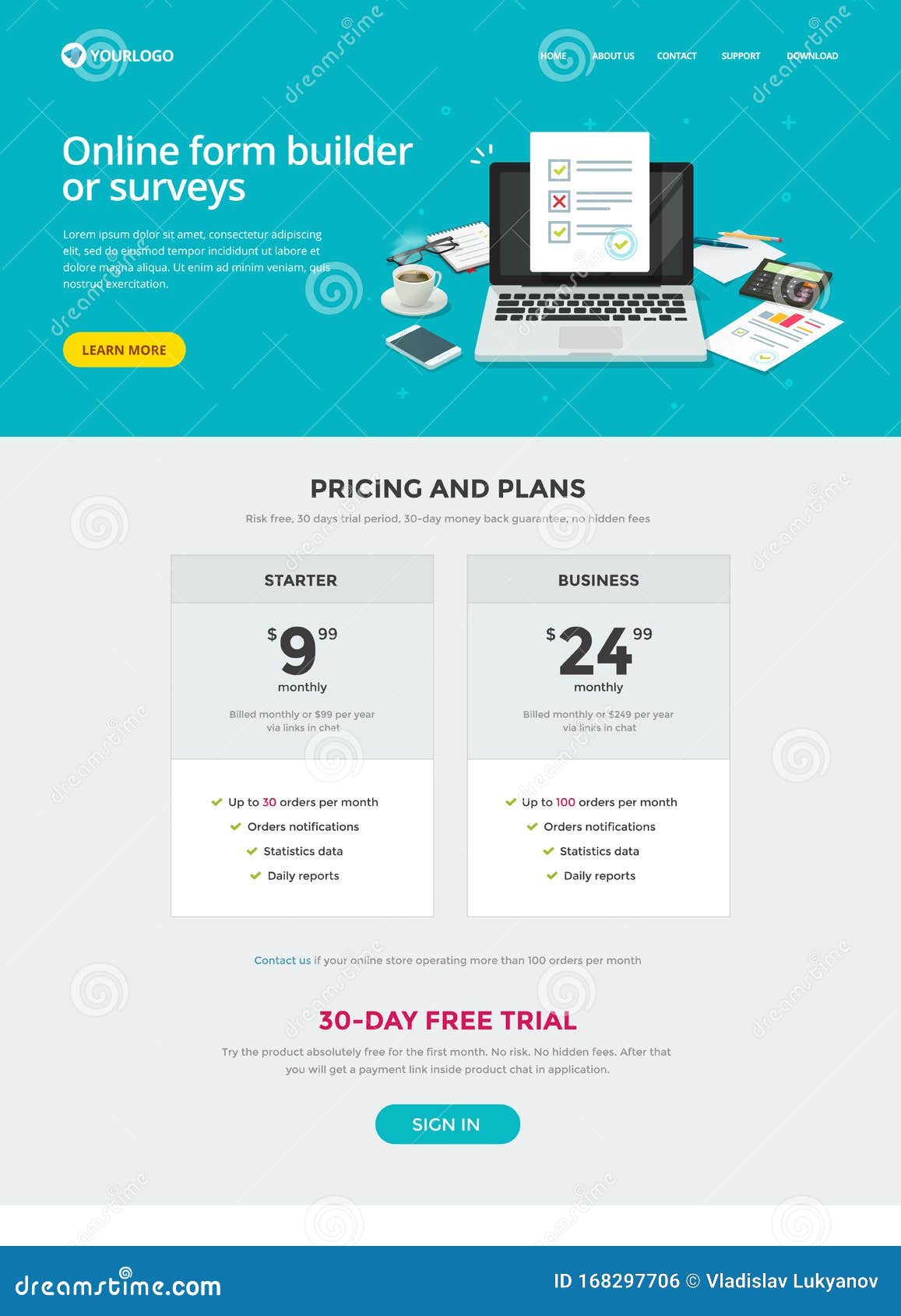 Umfrage Form Builder Website-Template-Design Oder