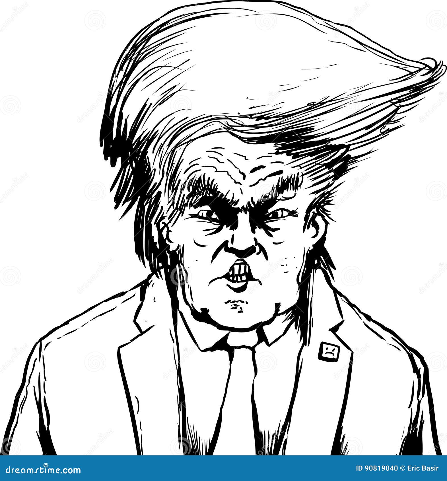 Umrissener Donald Trump In Der Bouffant Frisur Redaktionelles Bild