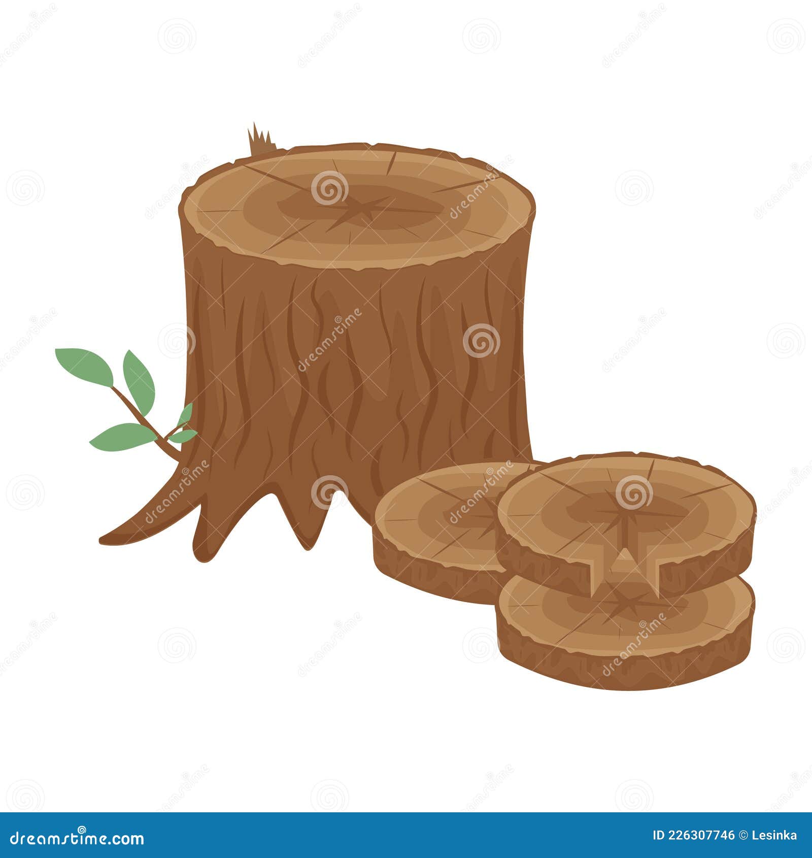 Un árbol En Una Ilustración De Vector Aislada De Color Cortado En El Estilo  De Dibujos Animados Ilustración del Vector - Ilustración de ambiente,  fondo: 226307746