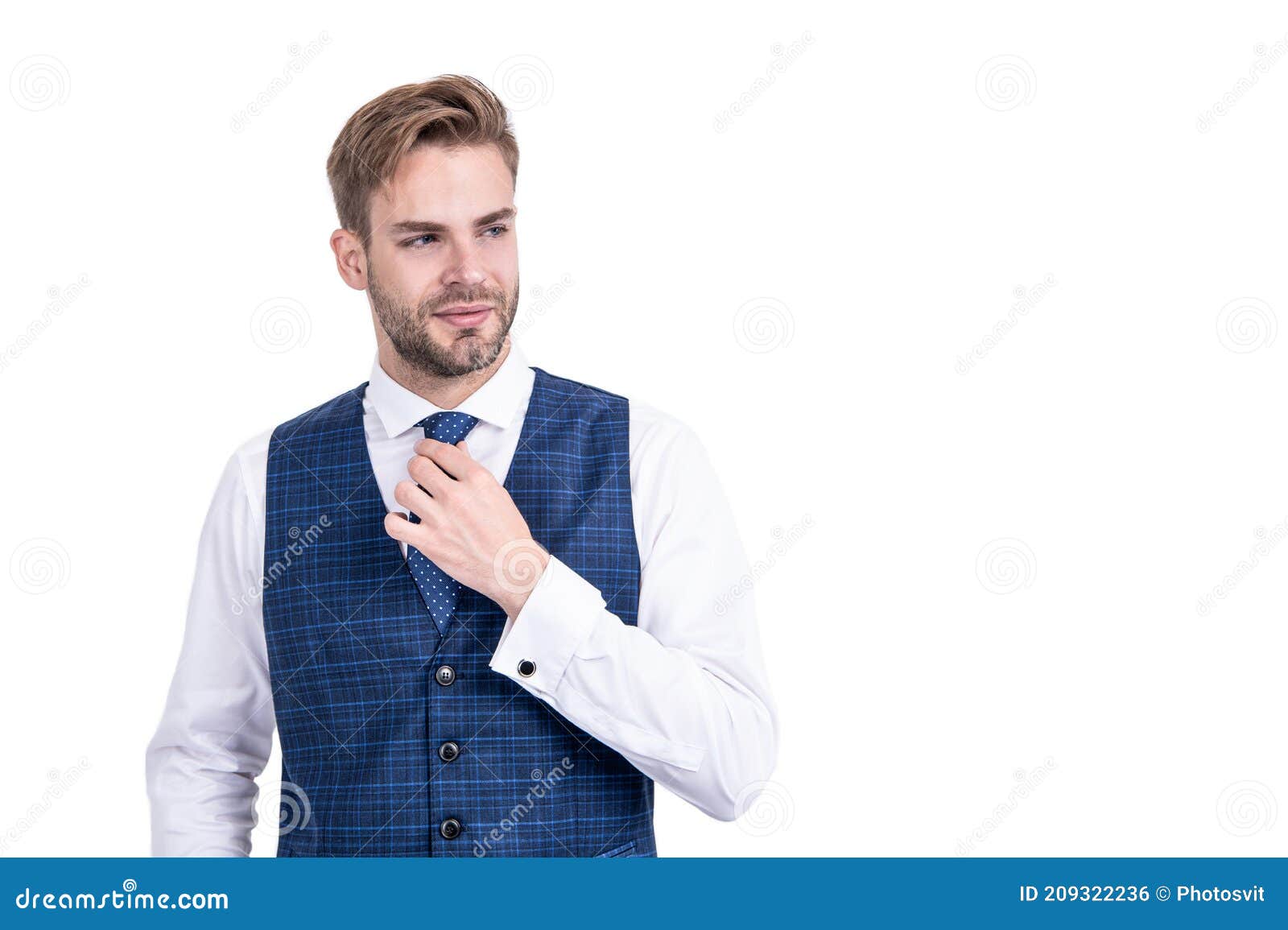 Un Abogado Joven Y Guapo Lleva Un Chaleco Formal Con La Camisa
