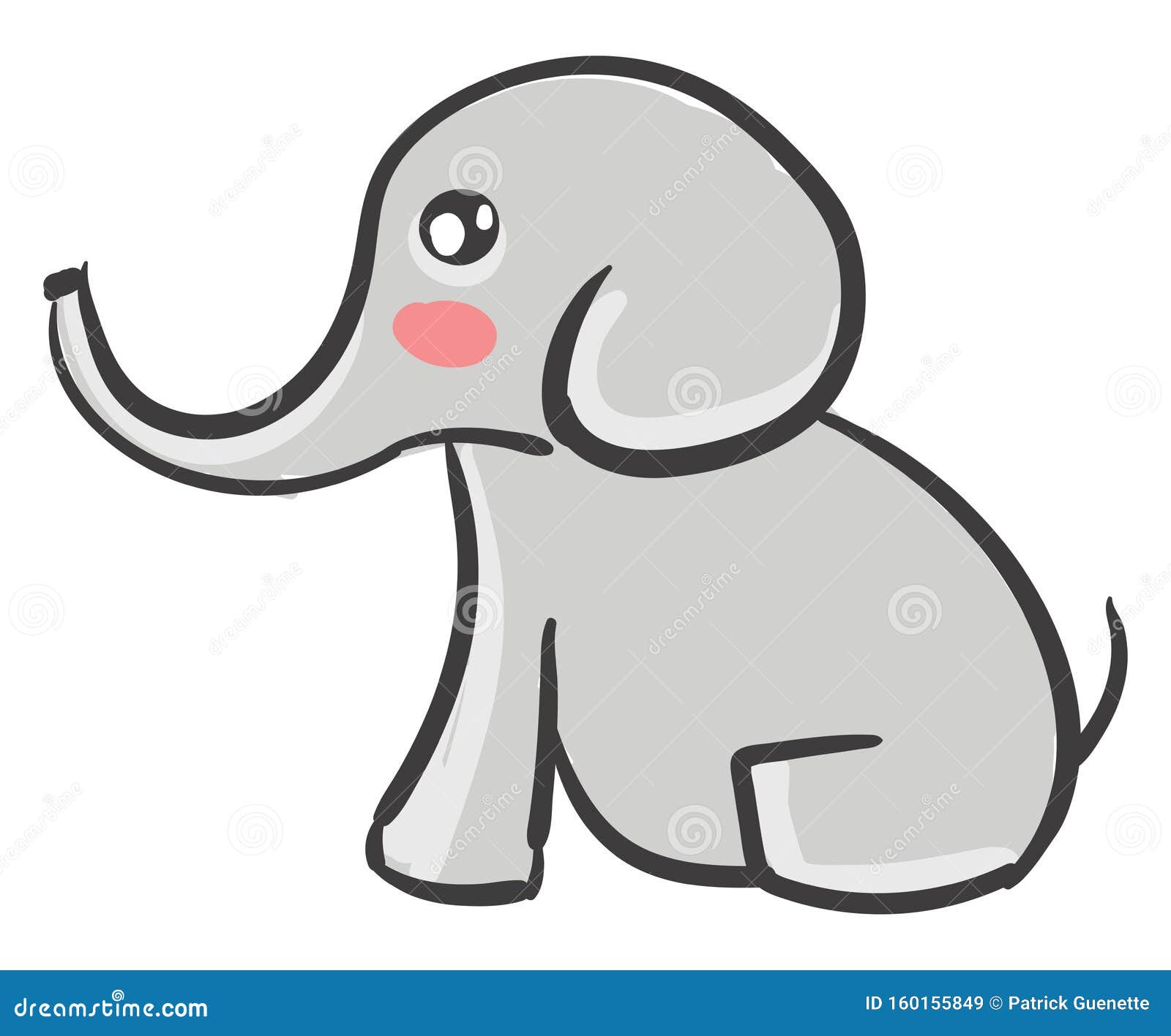 Un Adorable Elefante PequeÃ±o Vector O IlustraciÃ³n De Color Ilustración  del Vector - Ilustración de animal, recorrido: 160155849