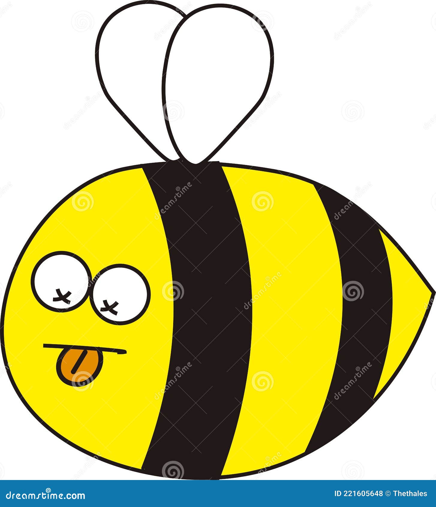 Un'ape Grassa Con Piccole Ali E Una Faccia Di Cartone Morta Con La Sua  Piccola Lingua Fuori Fotografia Stock - Illustrazione di animale, mazza:  221605648