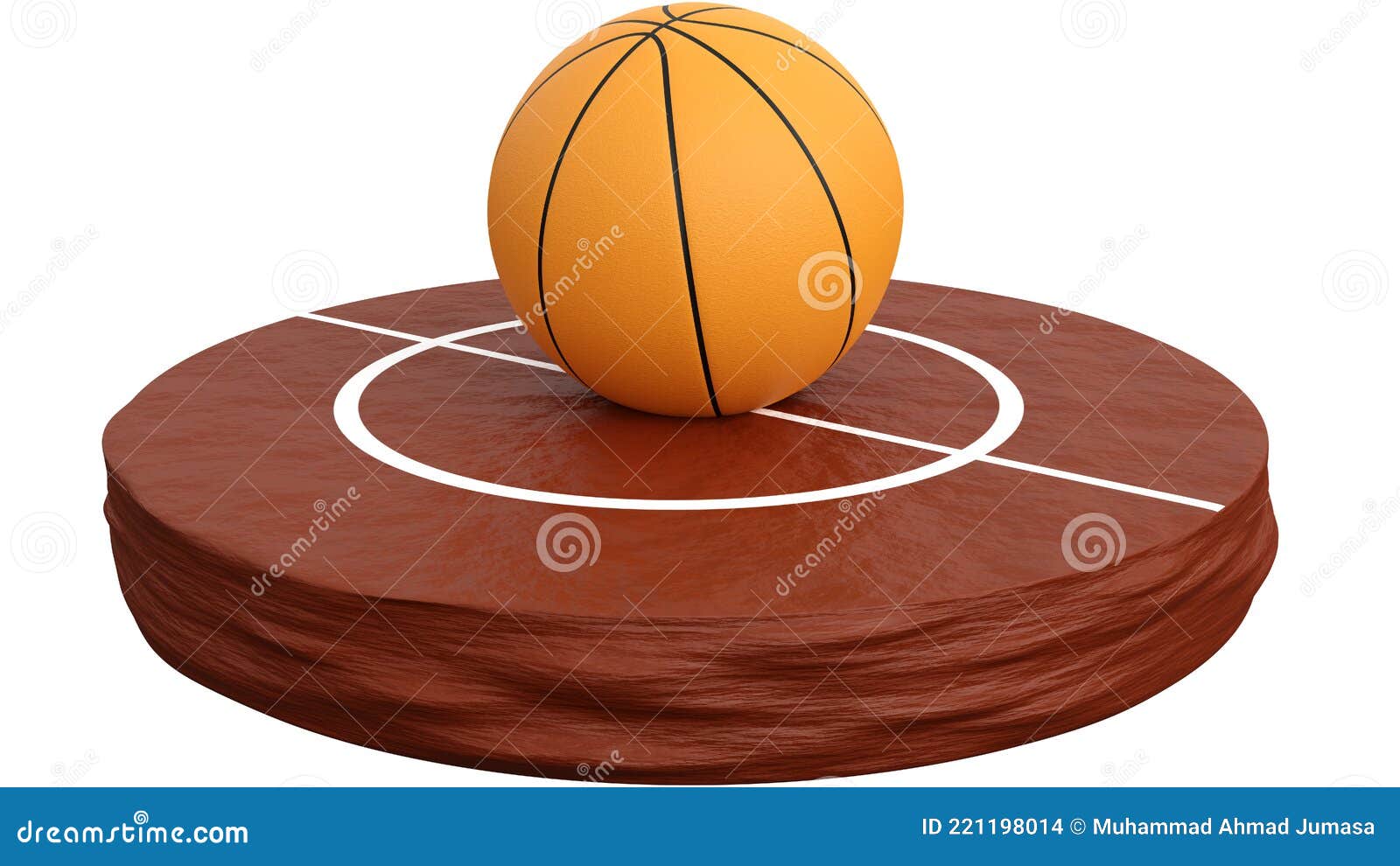 Un Basket-ball 3d Sur Le Terrain En Terre Battue. Illustration Stock -  Illustration du athlète, cour: 221198014