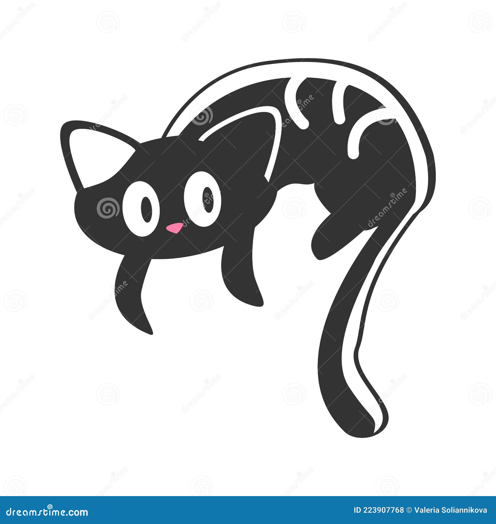 Un Bonito Gato Negro Con Un Disfraz De Esqueleto. Lindo Gatito Negro.  Diseño Para Halloween. Ilustración del Vector - Ilustración de animales,  partido: 223907768