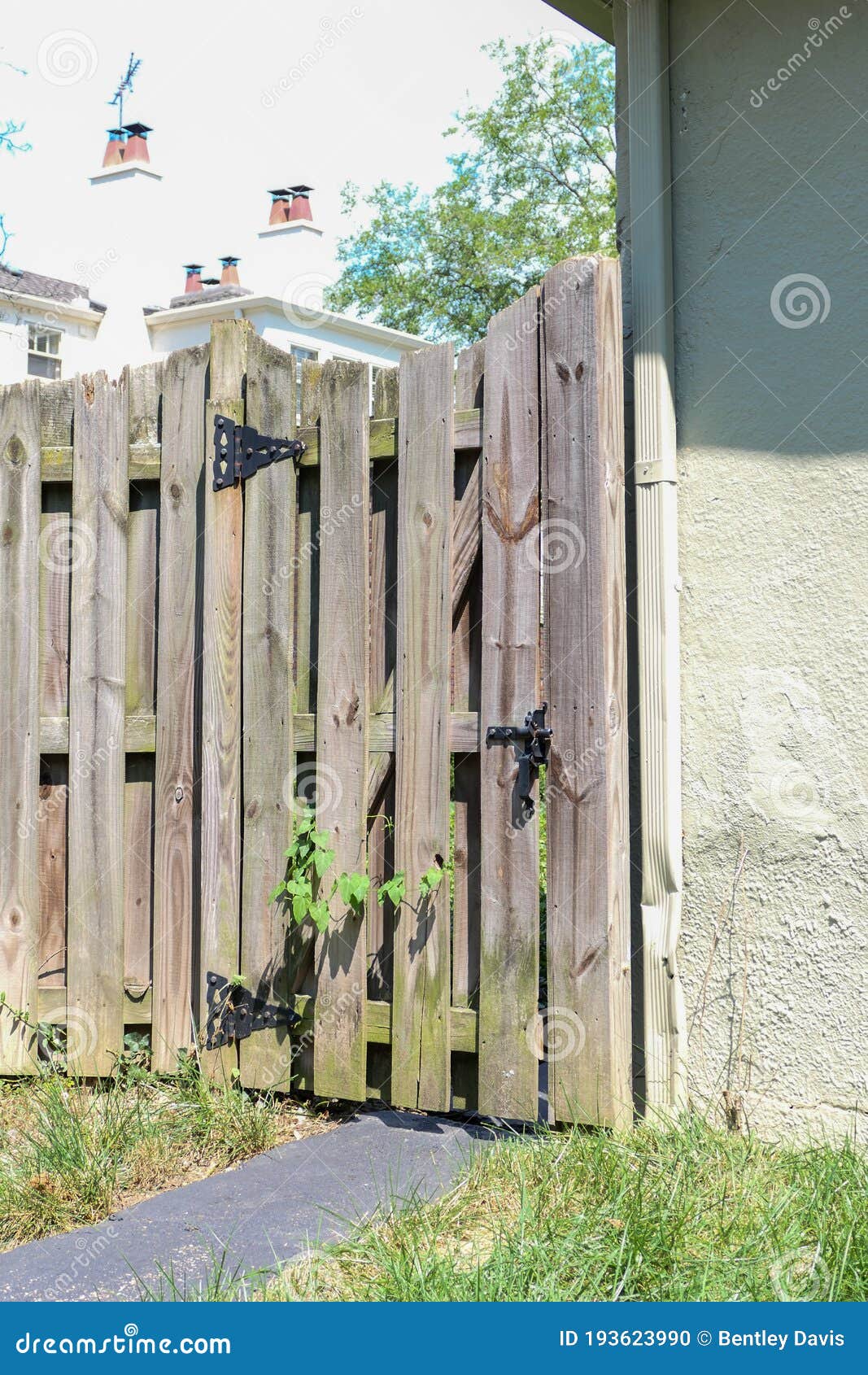 Un Cancello Del Giardino Di Legno Fotografia Stock - Immagine di  architettura, costruzione: 193623990