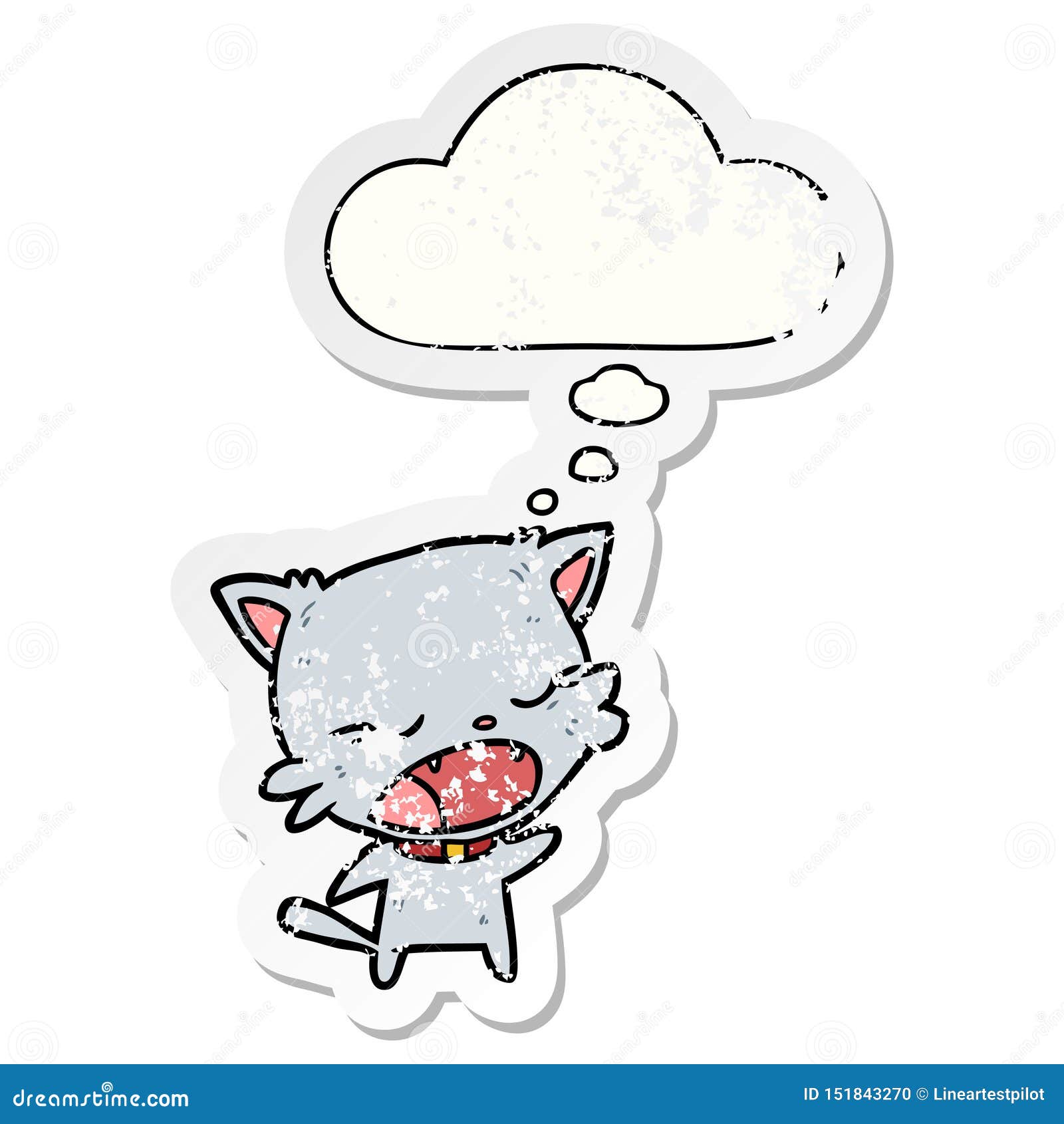 Un Chat De Dessin Anime Qui Parle Et Pense Bulle Comme Un Autocollant Use Illustration De Vecteur Illustration Du Grunge Bulle Un Chat De Dessin Anime Qui Parle Et Pense Bulle Comme Un Autocollant Use Illustration De Vecteur Illustration Du Grunge Bulle