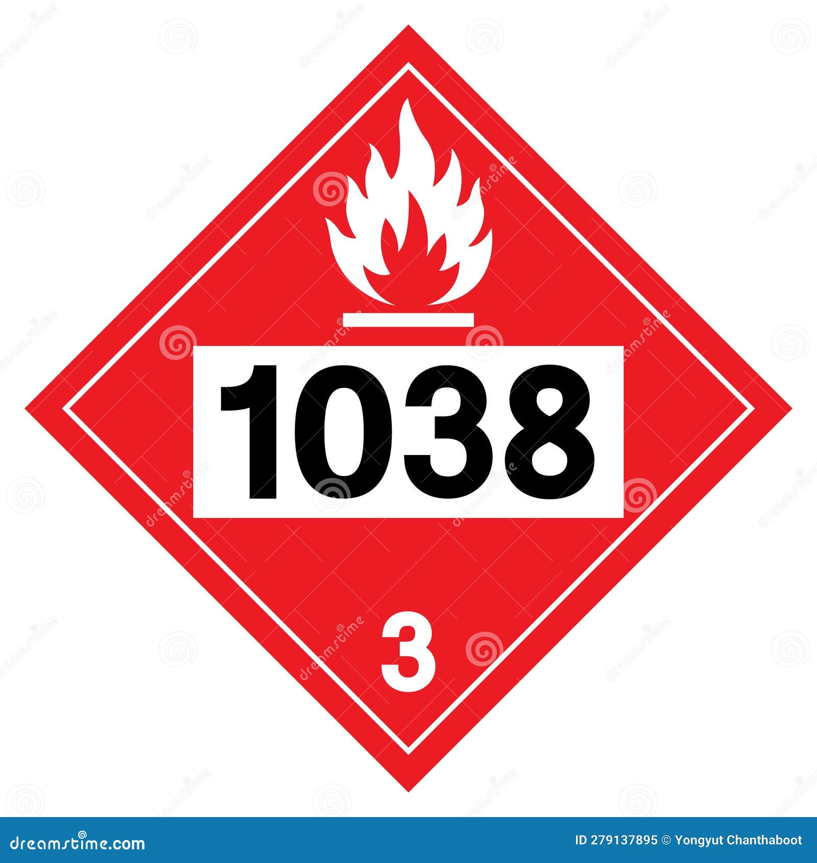UN1038 Class 3 Ethylene Symbol Sign, Vector Illustration, Isolate On White Background, Label