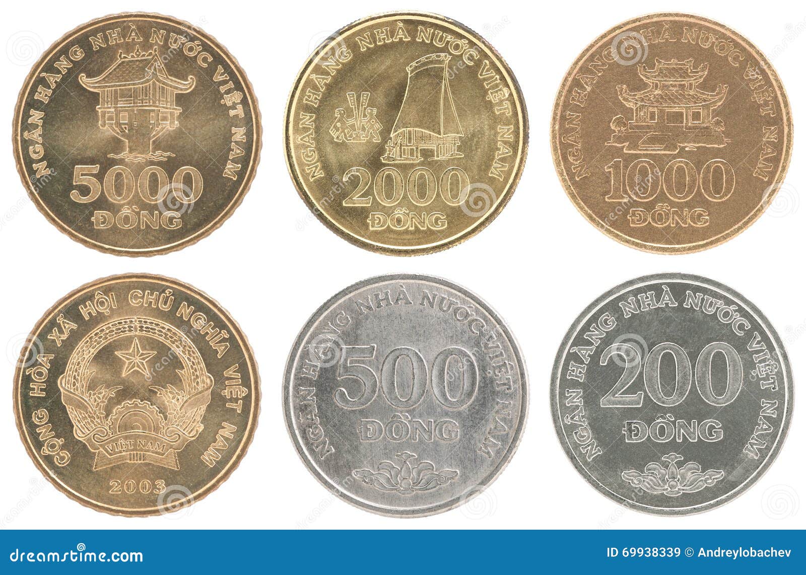 Un Conjunto Completo De Monedas Vietnam Imagen de archivo Imagen de