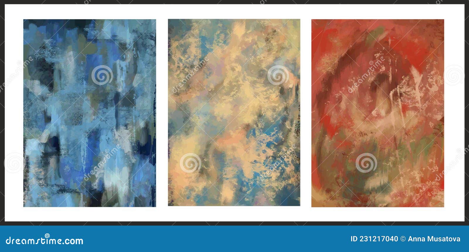 Tres cuadros abstractos.conjunto de cuadros abstractos. cuadro de