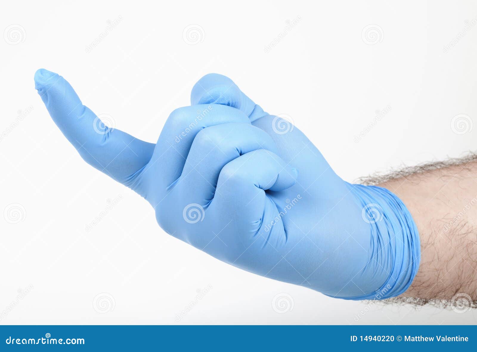 Un Dedo Ampliado En La Mano Con Guantes Foto archivo - Imagen brazo, médico: 14940220