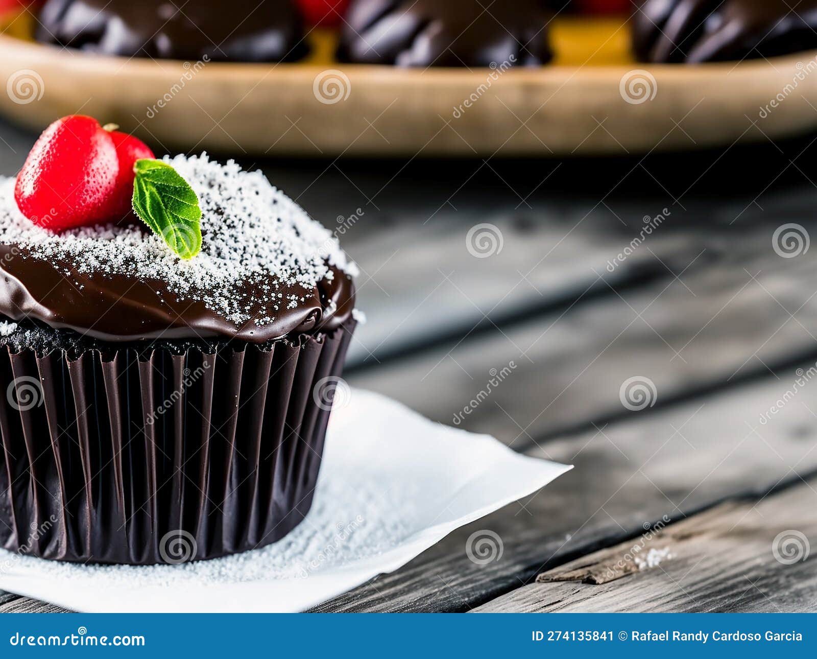 Un Dessert De Cupcake Au Chocolat Indulgent Avec Une Garniture De