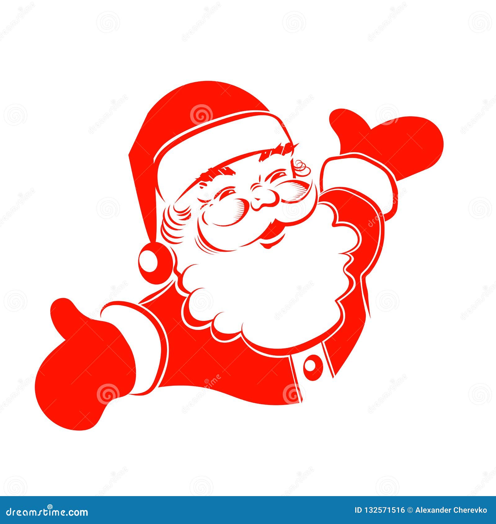 Un Dibujo De Las Manos De Santa Claus Se Cría En Diversas Direcciones  Ilustración del Vector - Ilustración de rojo, pegatina: 132571516