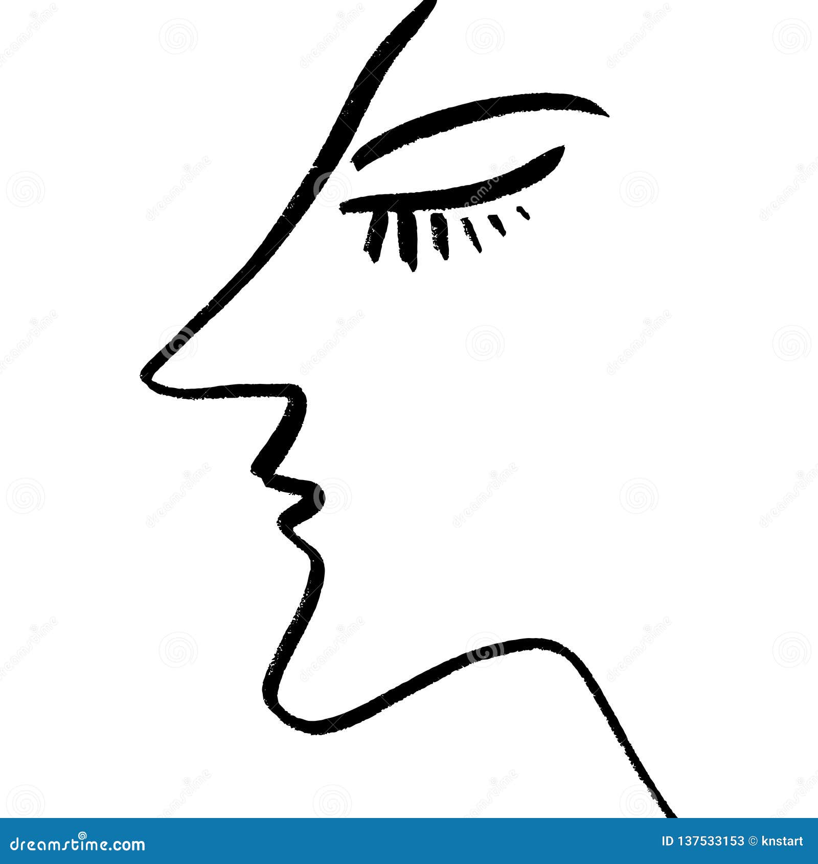 Un Dibujo Lineal Continuo Abstracto, Perfil De La Cara De La Mujer  Ilustración Del Vector Stock de ilustración - Ilustración de creativo,  humano: 137533153