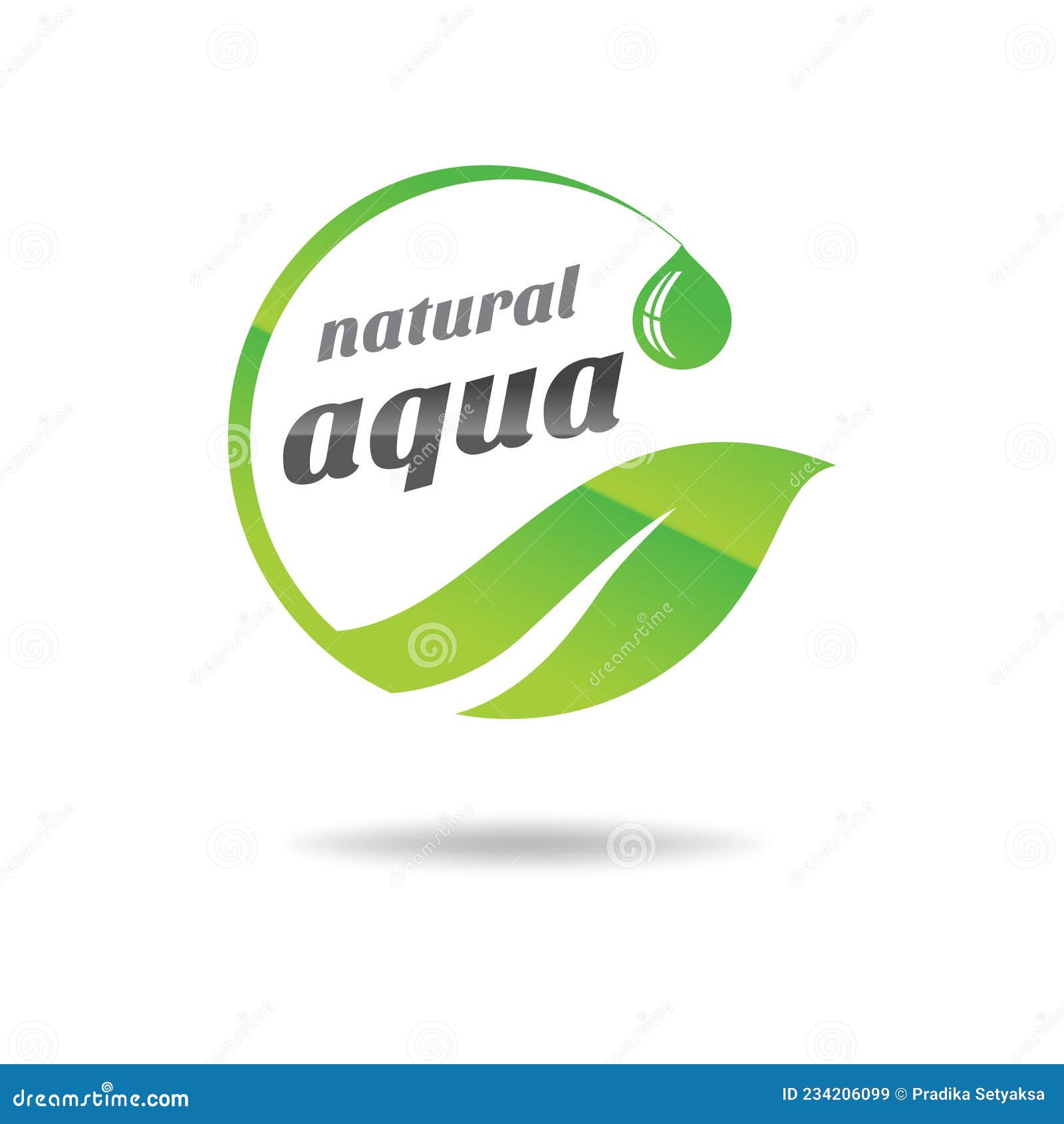 Un Diseño Creativo De Logotipo De Agua Sobre Fondo Blanco Que Representa Un  Emblema De Forma Redonda De Color Verde Con Una Hoja V Ilustración del  Vector - Ilustración de moderno, travieso: