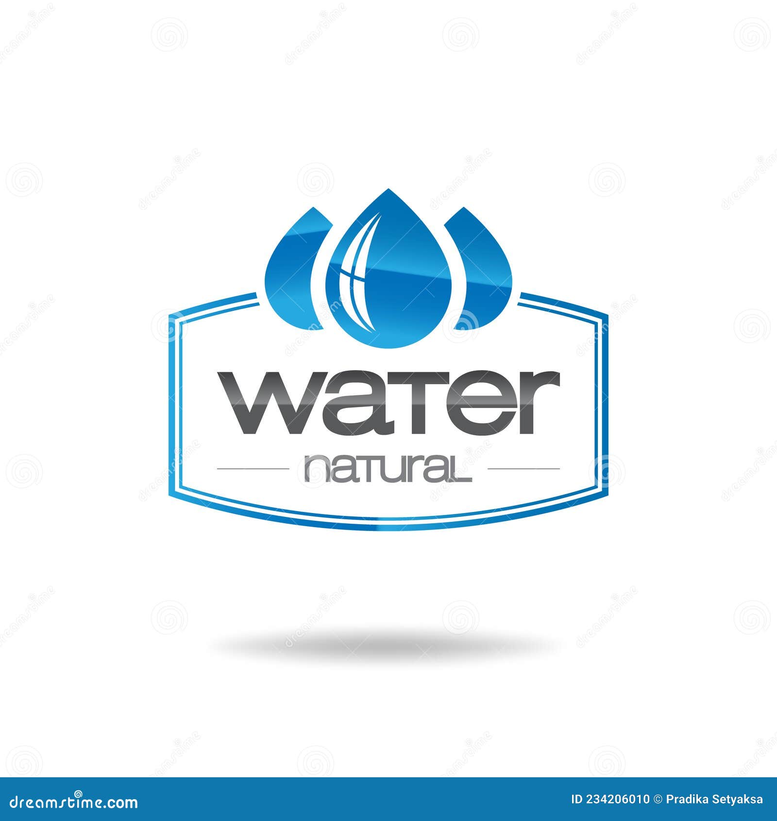 Un Diseño Creativo Del Logo De Agua Sobre Fondo Blanco Que Representa Un  Emblema De Color Azul Con Tres Gotas De Agua Sobre él Que Ilustración del  Vector - Ilustración de idea,
