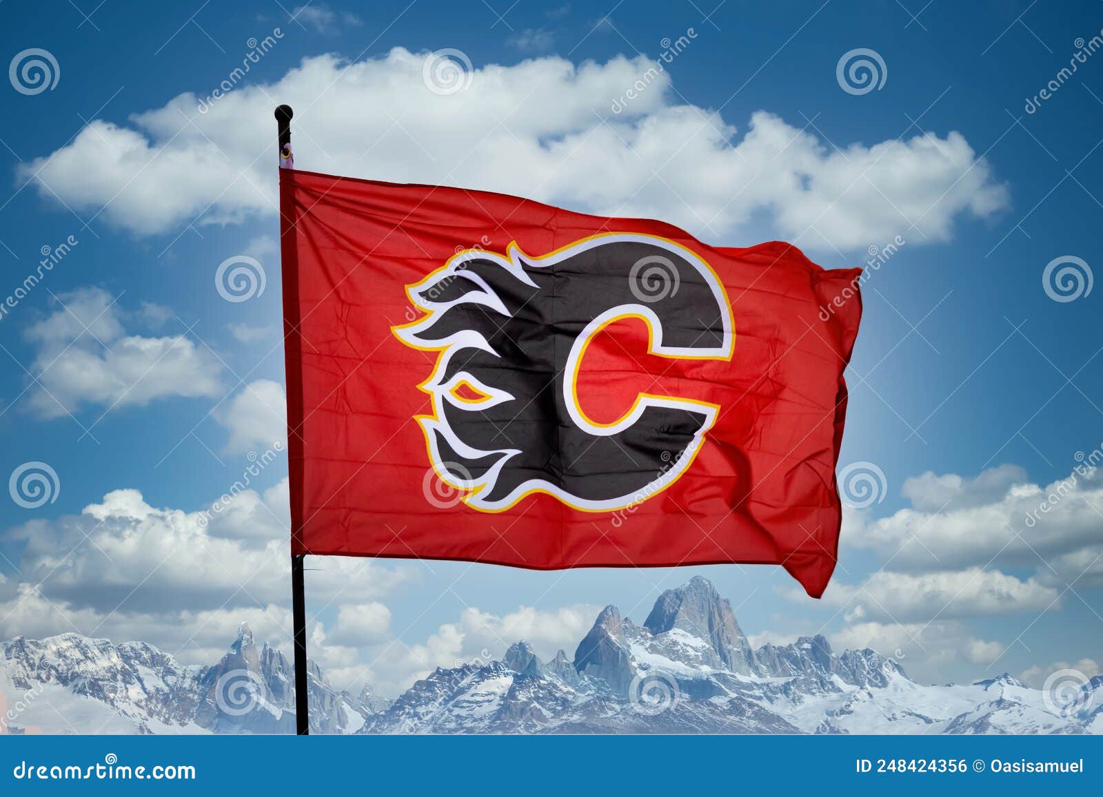 Un Drapeau De Calgary Battant Pavillon Bleu Photo éditorial Image du