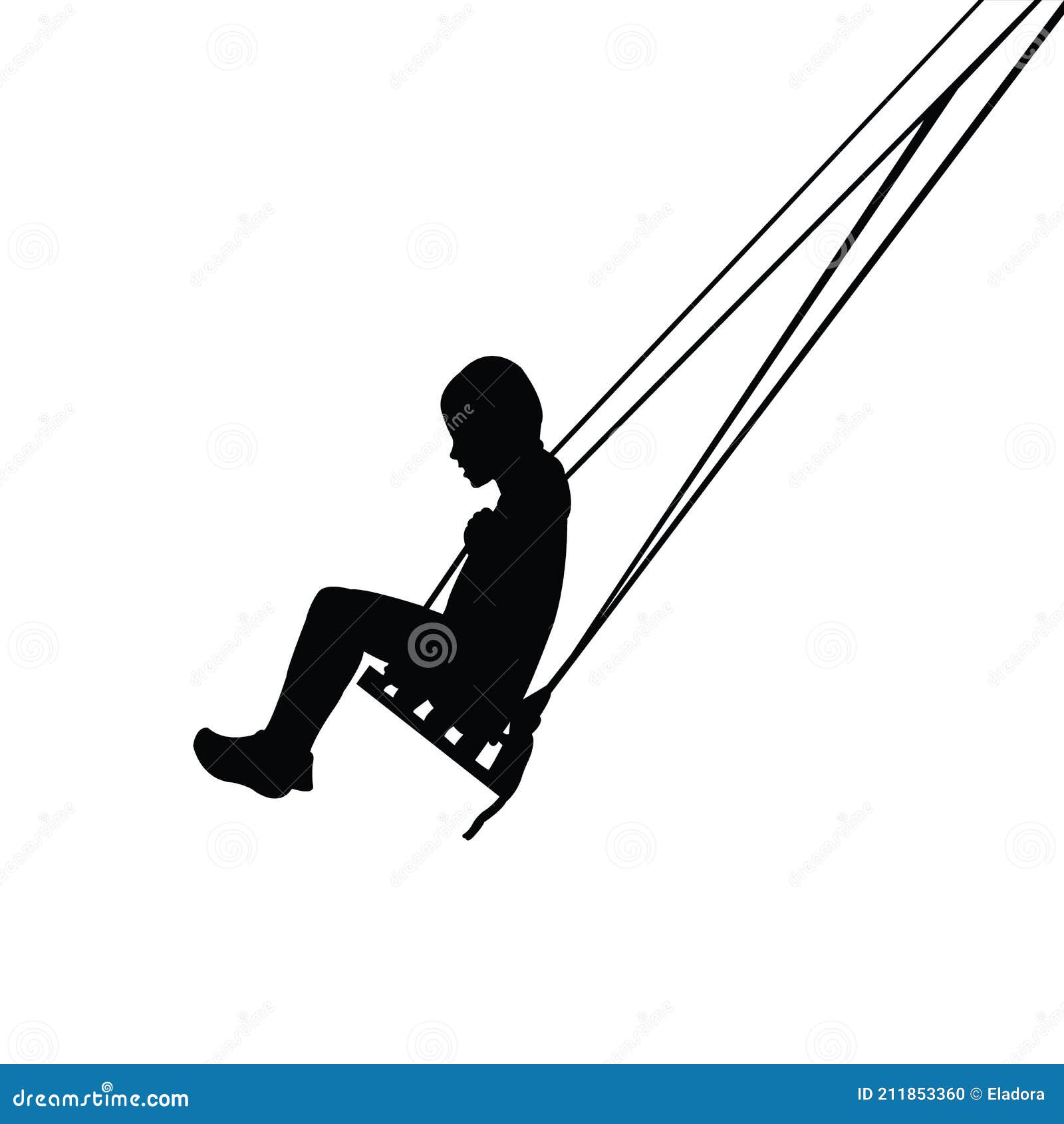 Un Enfant Swing Corps Noir Couleur Silhouette Vecteur Illustration de ...