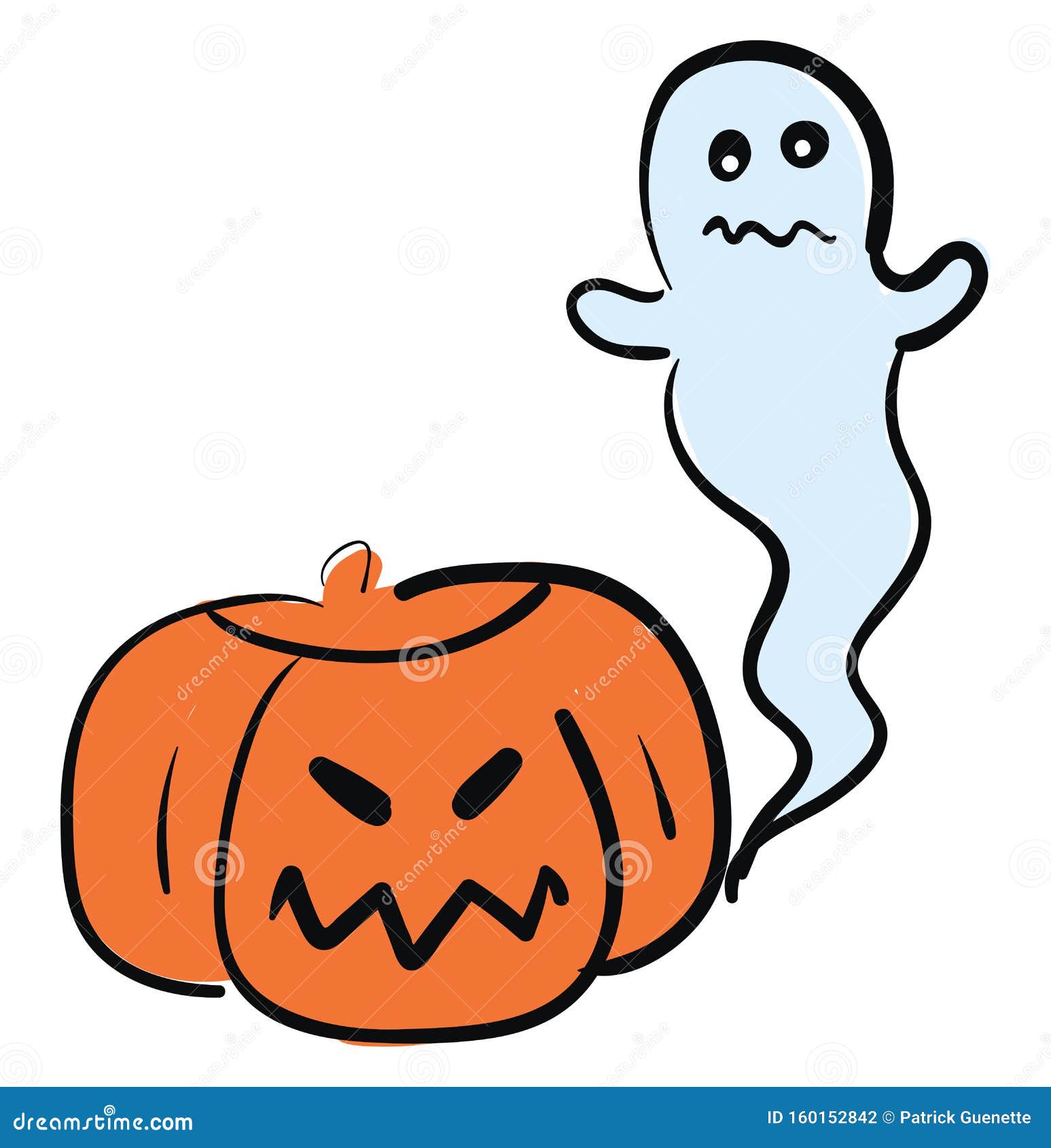 Un Fantasma Y Una Calabaza Para Halloween Parecen TerrorÃficas  Ilustraciones De Vectores O Colores Ilustración del Vector - Ilustración de  ojos, octubre: 160152842