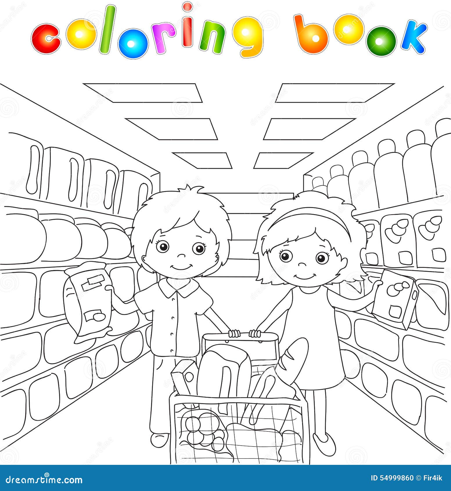 Nouveau Coloriage Fille Qui Font Les Magasins