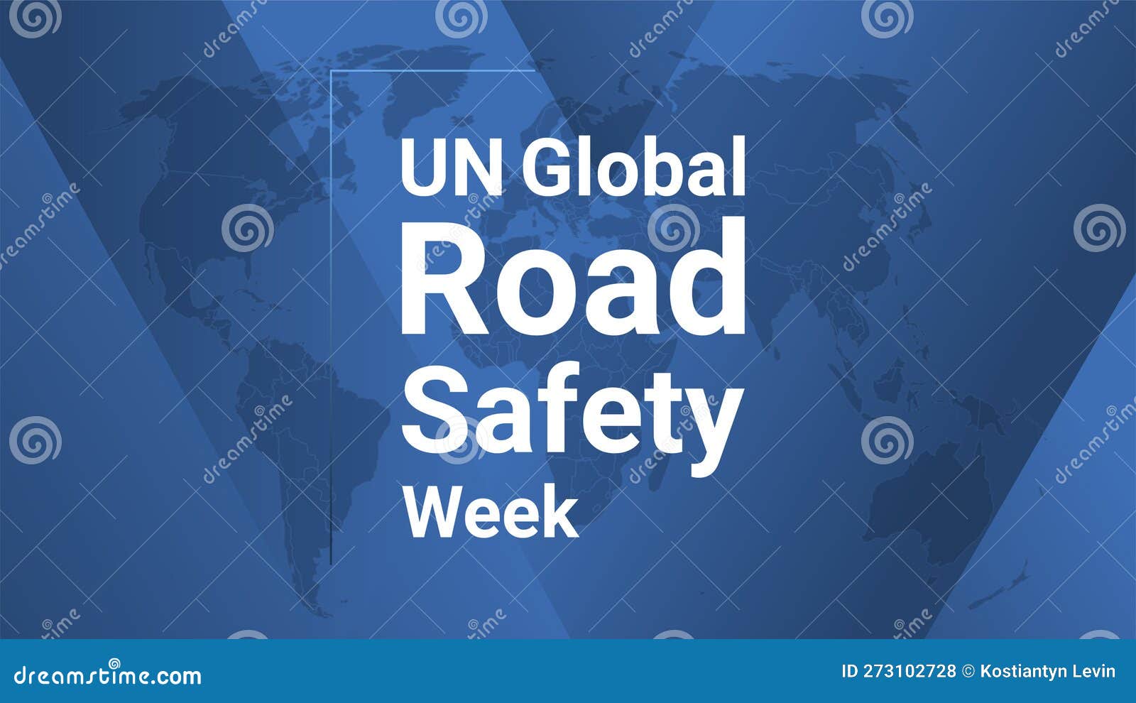 UN Global Road Safety Week International Holiday Card. Poster with
