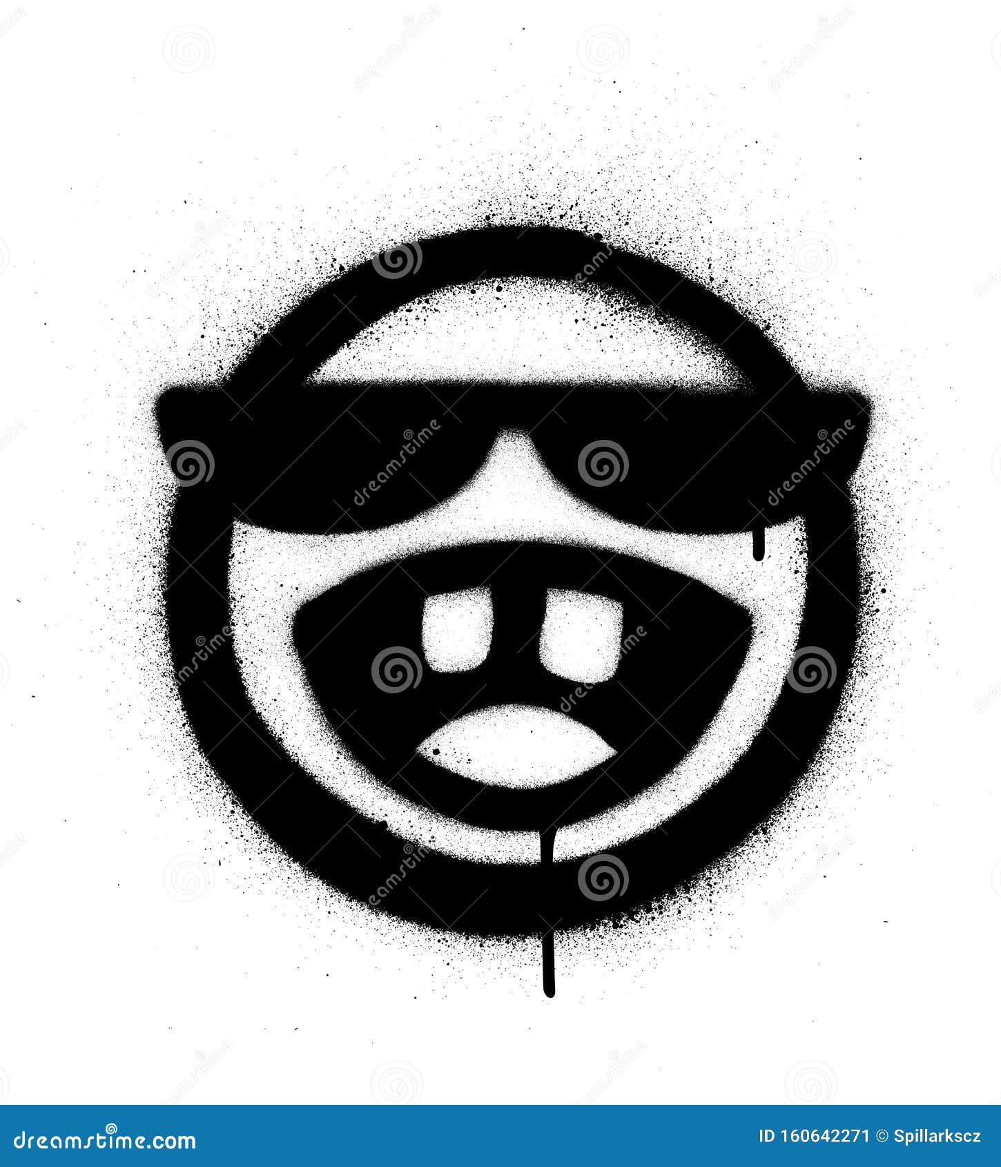 Un Graffiti Bombé D'une Icône Avec Des Lunettes De Soleil éclatant De Rire  Illustration de Vecteur - Illustration du créativité, vecteur: 160642271