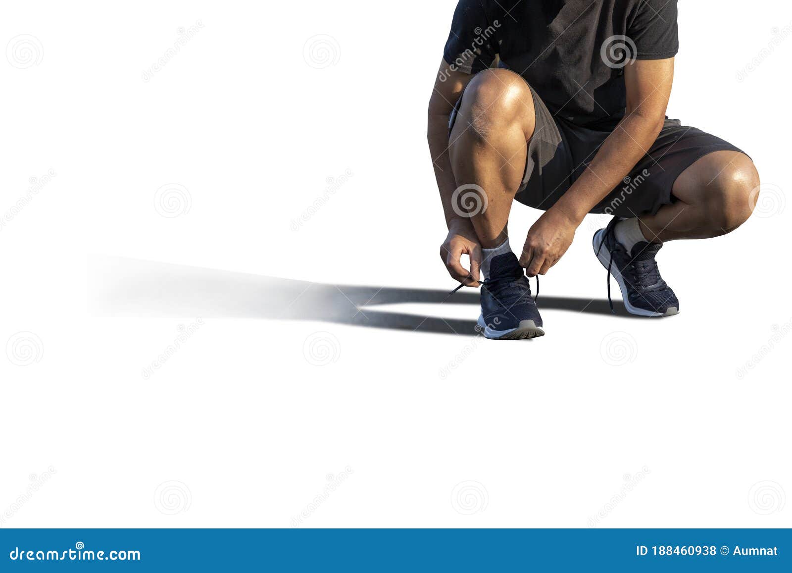 Un Hombre Con Ropa Deportiva Corbata Zapato Antes De Hacer