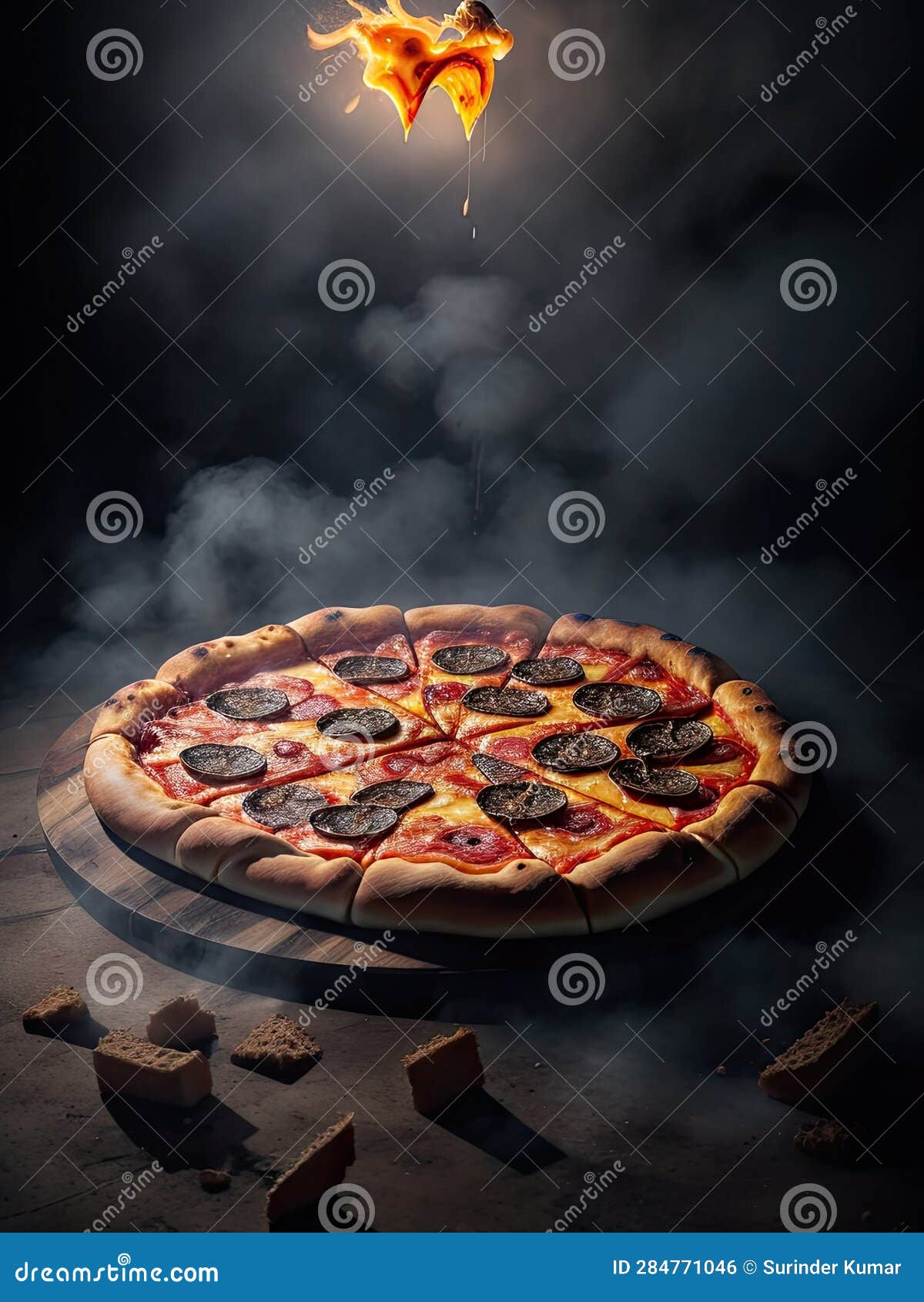 un impresionante fotografia de una porciÃ³n de pizza
