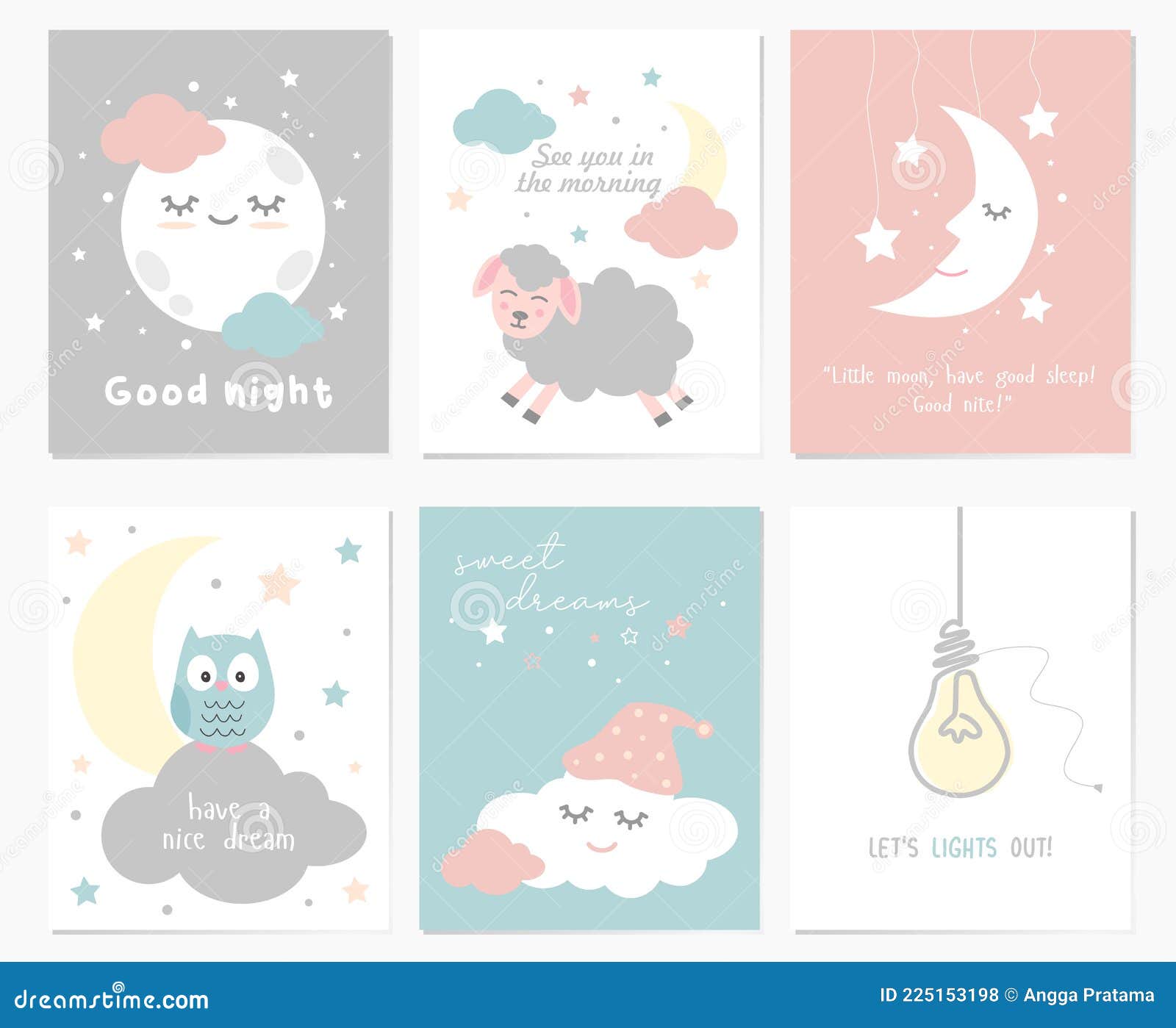 Un Juego De Postales Lindas Para Saludos De Buenas Noches Ilustración del Vector - Ilustración de cabritos, feliz: 225153198 Un Juego De Postales Lindas Para Saludos De Buenas Noches Ilustración del Vector - Ilustración de cabritos, feliz: 225153198