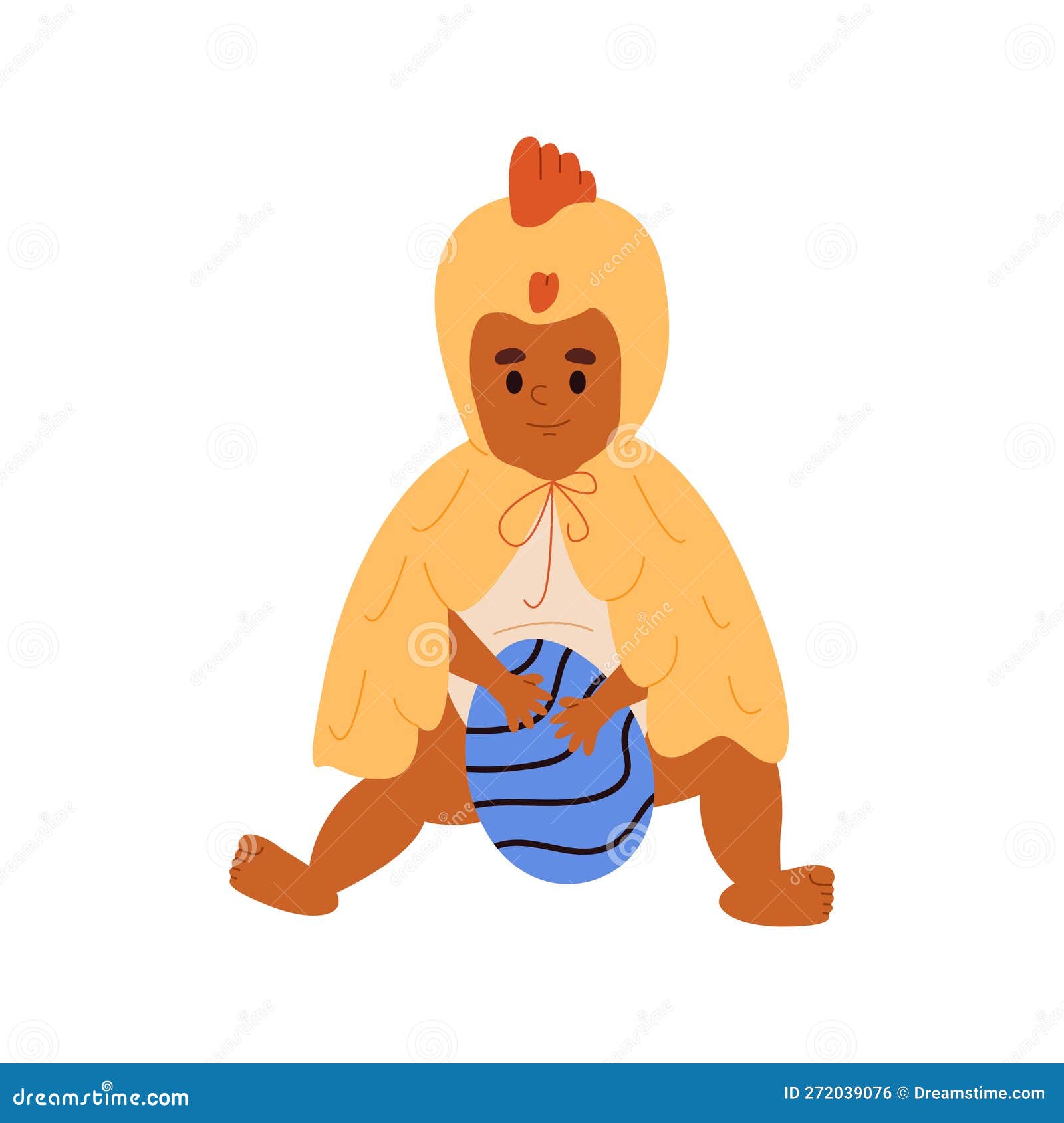 Un Lindo Bebé Con Disfraz De Pollo Para La Fiesta De Pascua De Vacaciones  Ilustración del Vector - Ilustración de muchacho, africano: 272039076