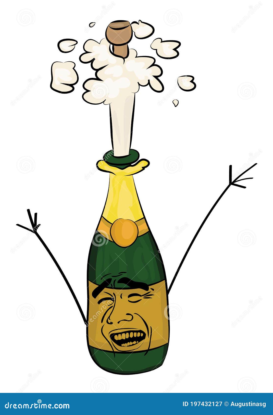 Un Meme Su Internet Che Rideva Illustrazione Dello Champagne Illustrazione  di Stock - Illustrazione di scherzo, champagne: 197432127