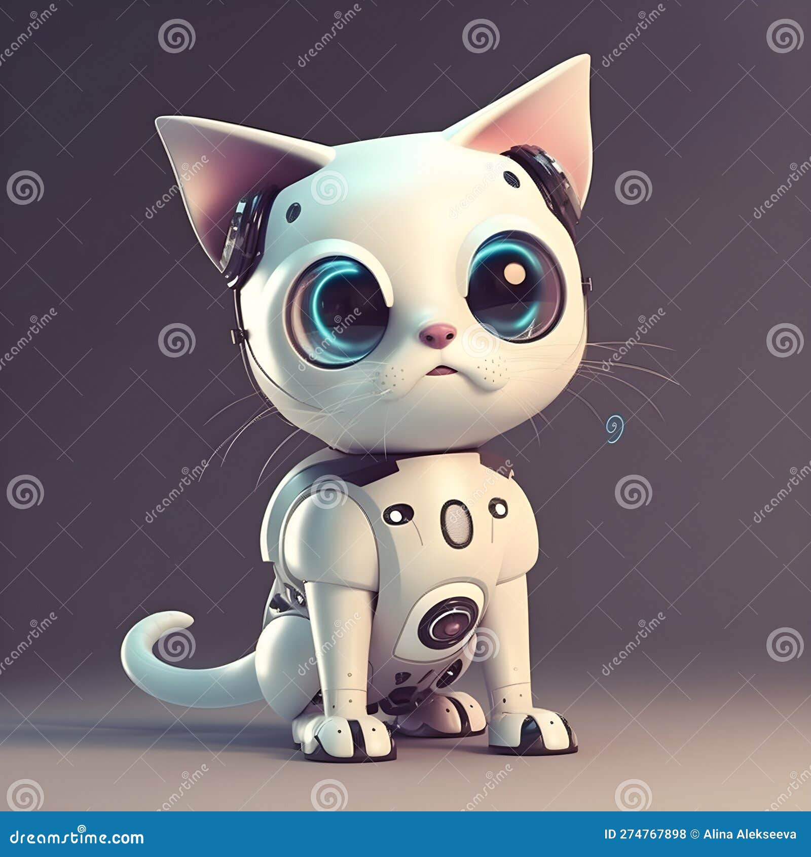 Un Mignon Robot Kitten Machine Personnage. Chat Robot Jouet Interactif  électronique Isolé Sur Fond Violet Clair. élevé Illustration Stock -  Illustration du dispositif, mignon: 274767898