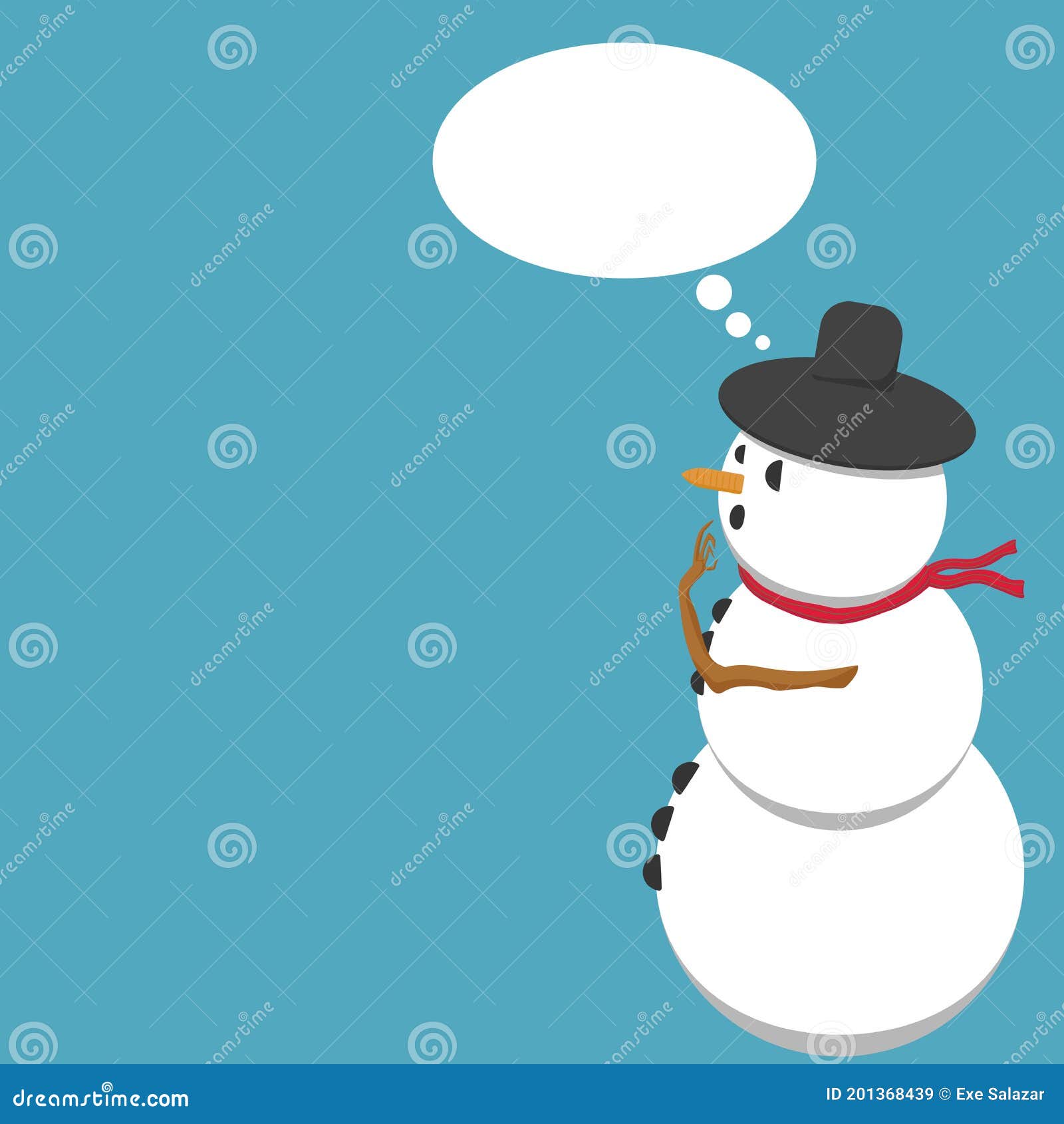 Un Mono De Nieve En Un Sombrero Y Un Pañuelo Como Hes Preguntarme Algo  Stock de ilustración - Ilustración de sombrero, idea: 201368439