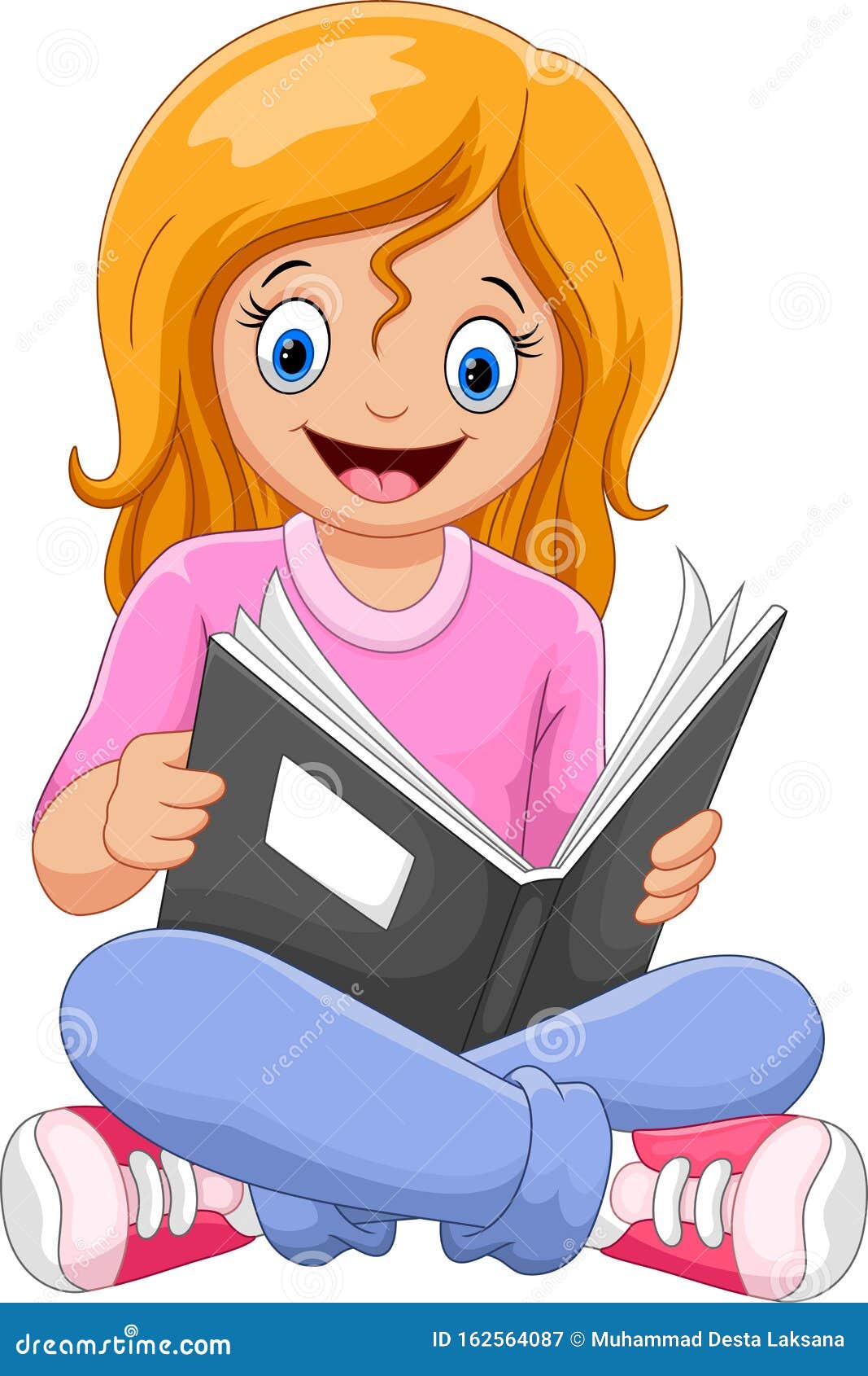 Un niño leyendo un libro stock de ilustración. Ilustración de cabrito -  162564087