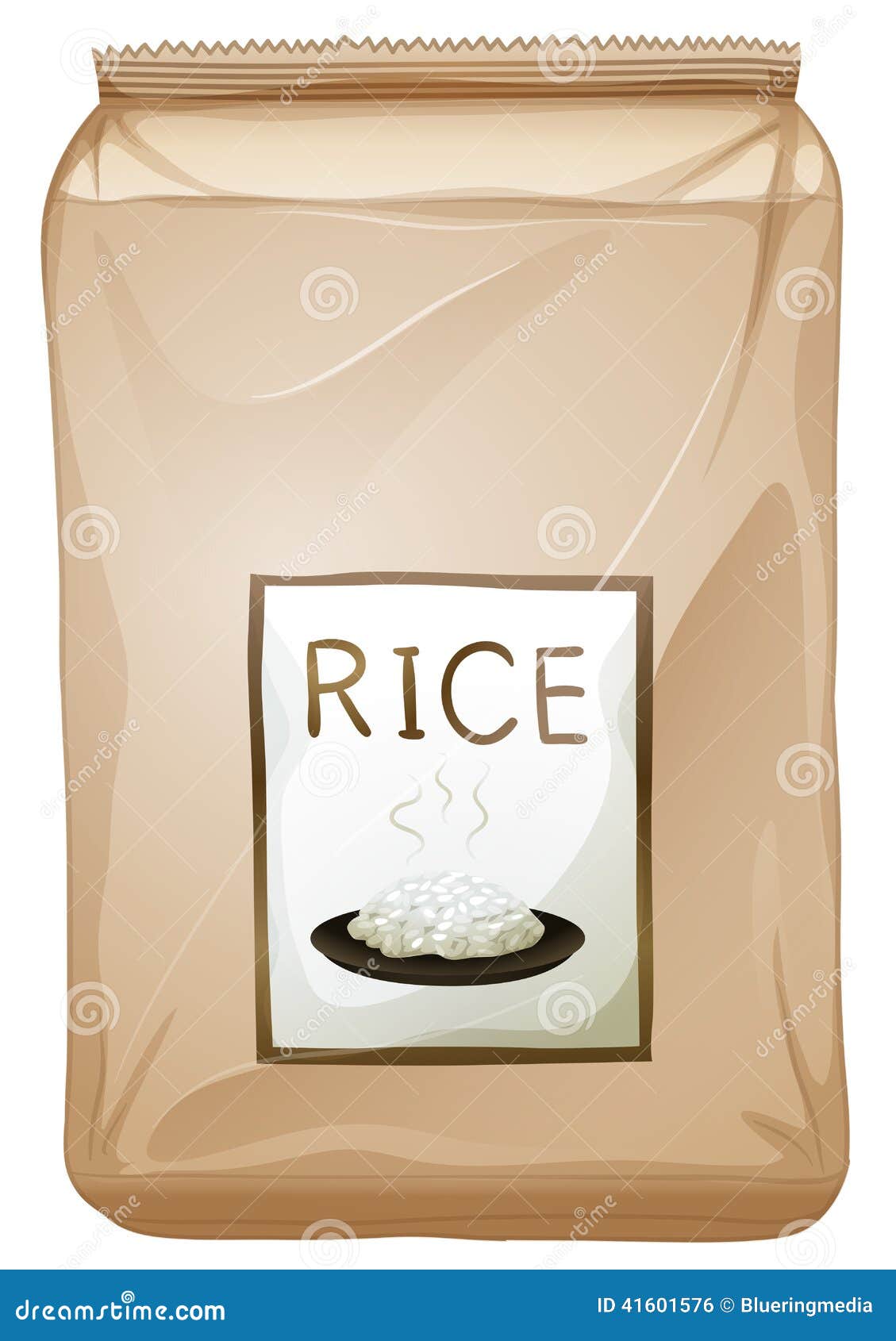 Un paquete de arroz ilustración del vector. Ilustración de empaquetado -  41601576