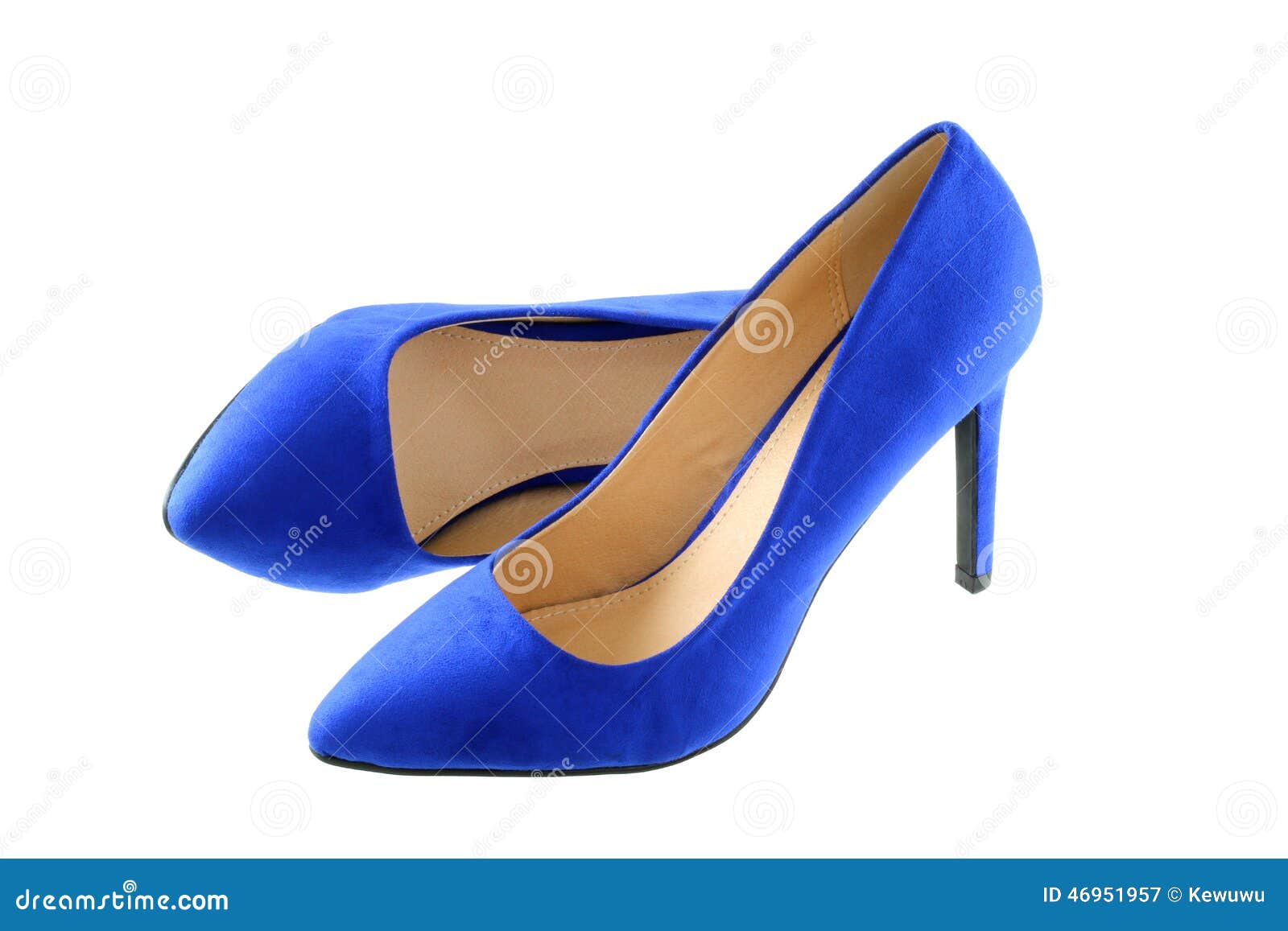 tacones altos azules