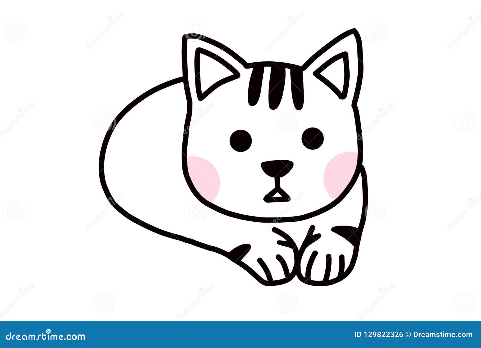 Un Petit Chat Blanc Mignon Illustration Stock Illustration Du Proprietaire