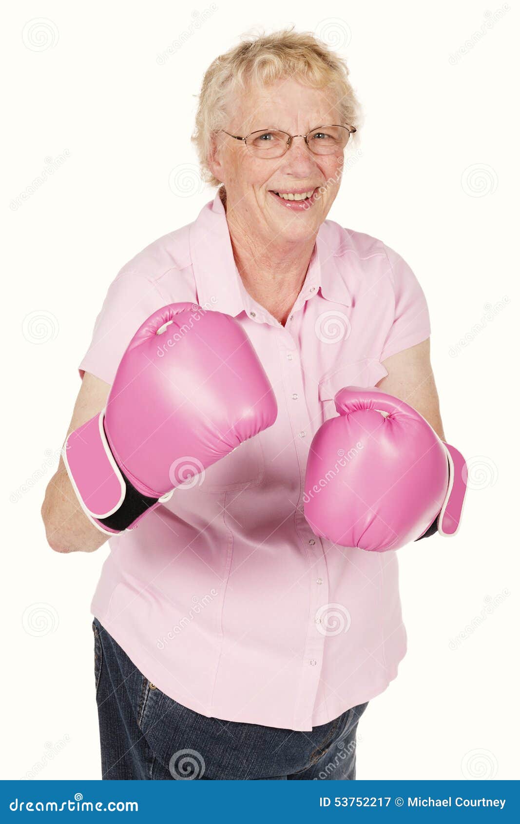 Portrait, De, Homme Aîné, à, Gants Boxe