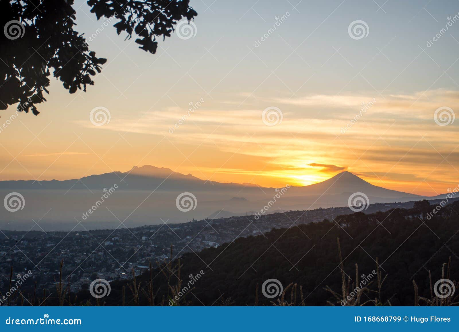 ray of light going through the volcanoes