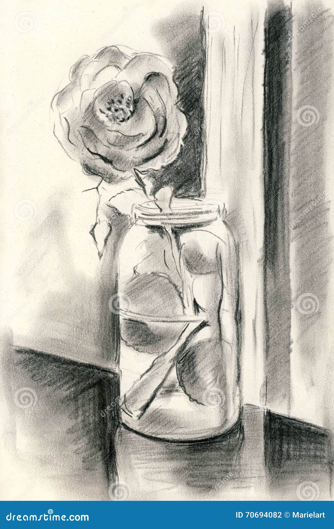 Un Simple Sest Levé Dans Un Vase Illustration Stock