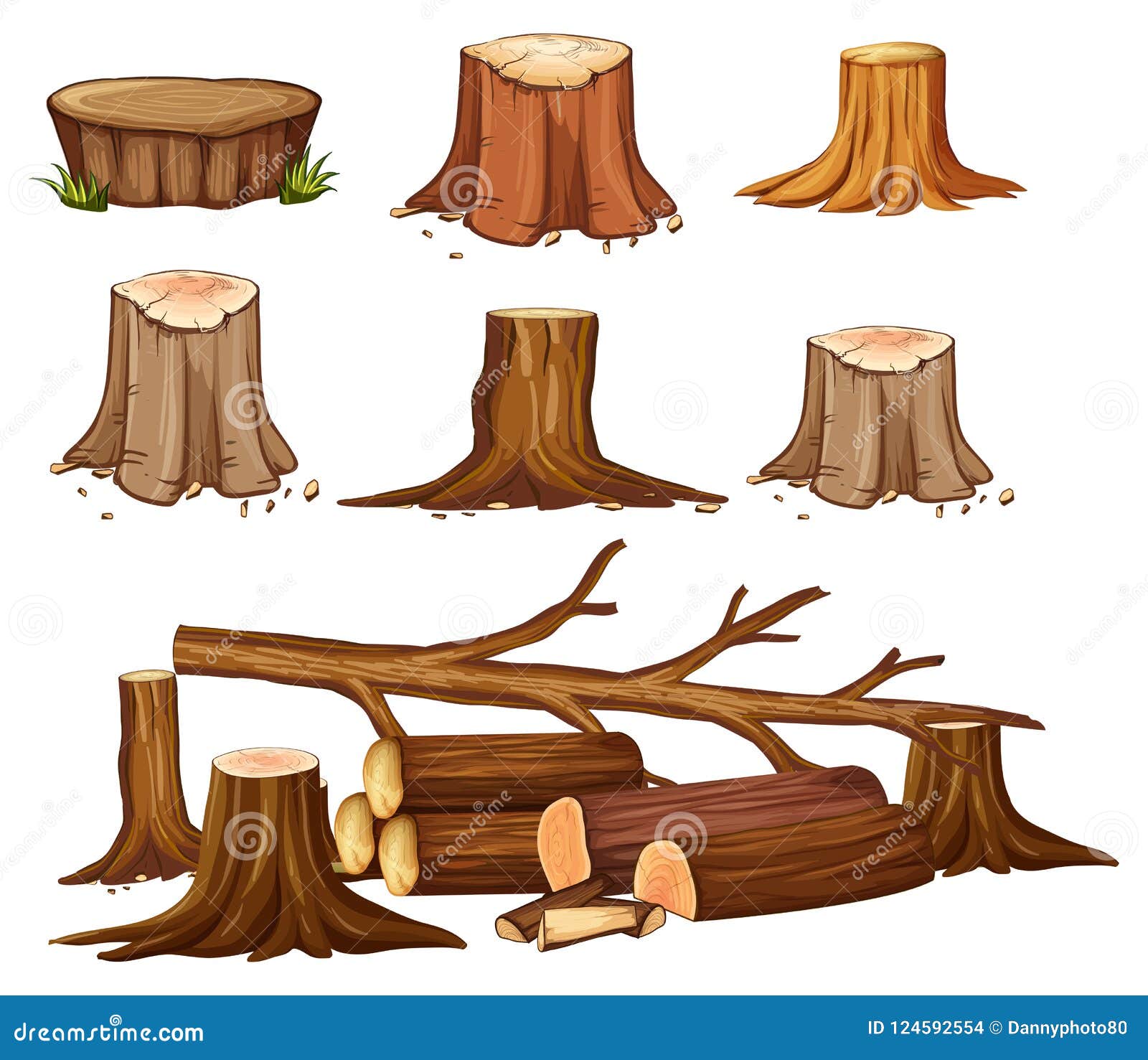 Un Sistema De Tala De árboles Stock de ilustración - Ilustración de cuadro,  ambiente: 124592554