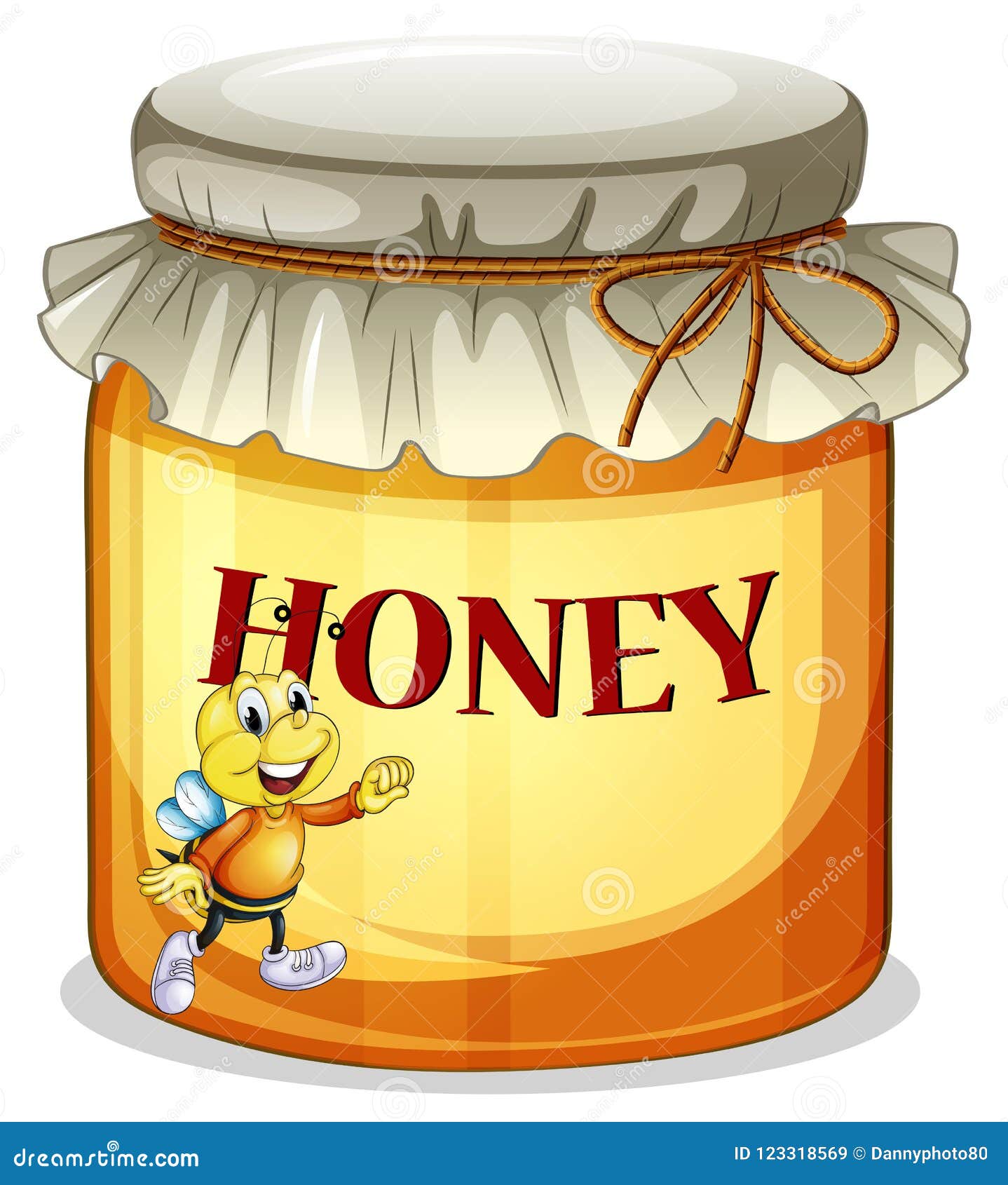 Un tarro de miel ilustración del vector. Ilustración de tarro - 123318569