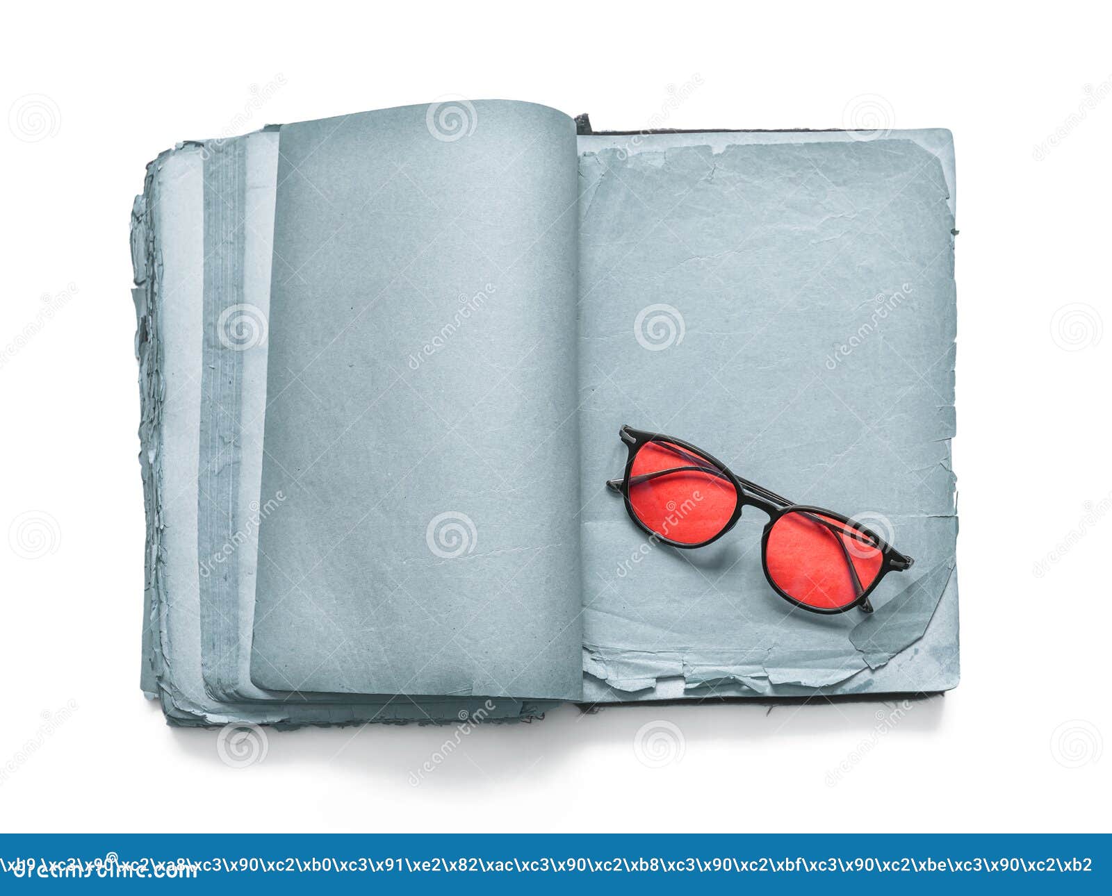 Un Viejo Libro Maltrecho Y Unas Gafas Con Lentes Rojas En Páginas Grises  Foto de archivo - Imagen de papel, envejecido: 174291028