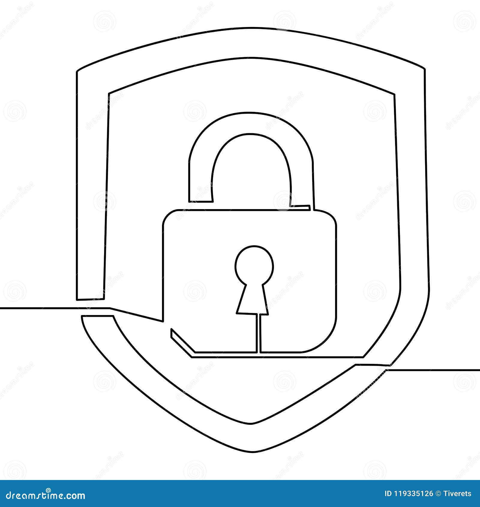 Una Cerradura Continua De La Seguridad Del Icono Del Dibujo Lineal  Ilustración del Vector - Ilustración de ataque, ciberespacio: 119335126