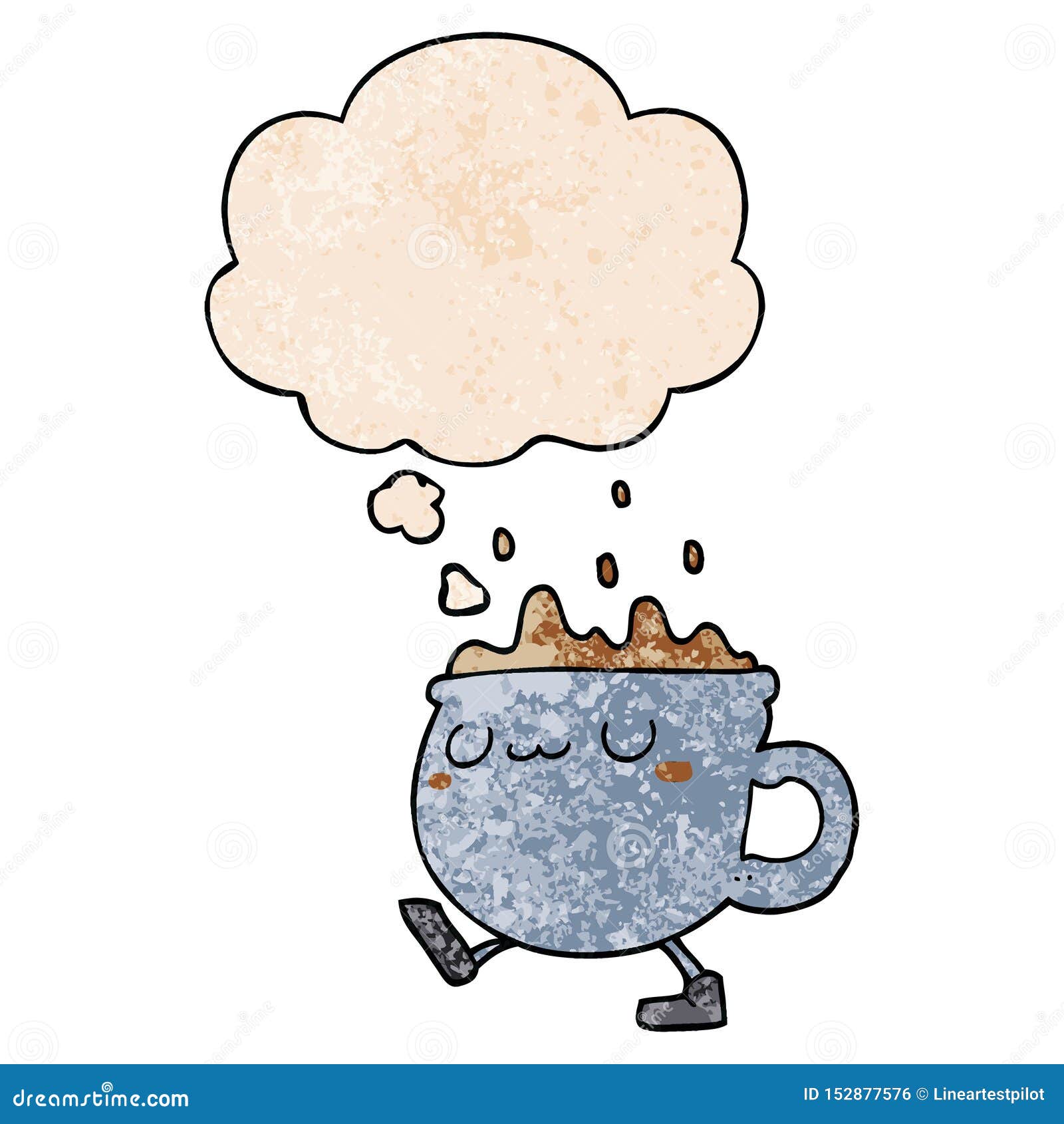 Una Creativa Taza De Café De Dibujos Animados Caminando Y Burbuja De Pensamiento En Un Estilo De Patrón De Textura Gruesa Ilustración del Vector - Ilustración de pensamiento, libre: 152877576 Una Creativa Taza De Café De Dibujos Animados Caminando Y Burbuja De Pensamiento En Un Estilo De Patrón De Textura Gruesa Ilustración del Vector - Ilustración de pensamiento, libre: 152877576