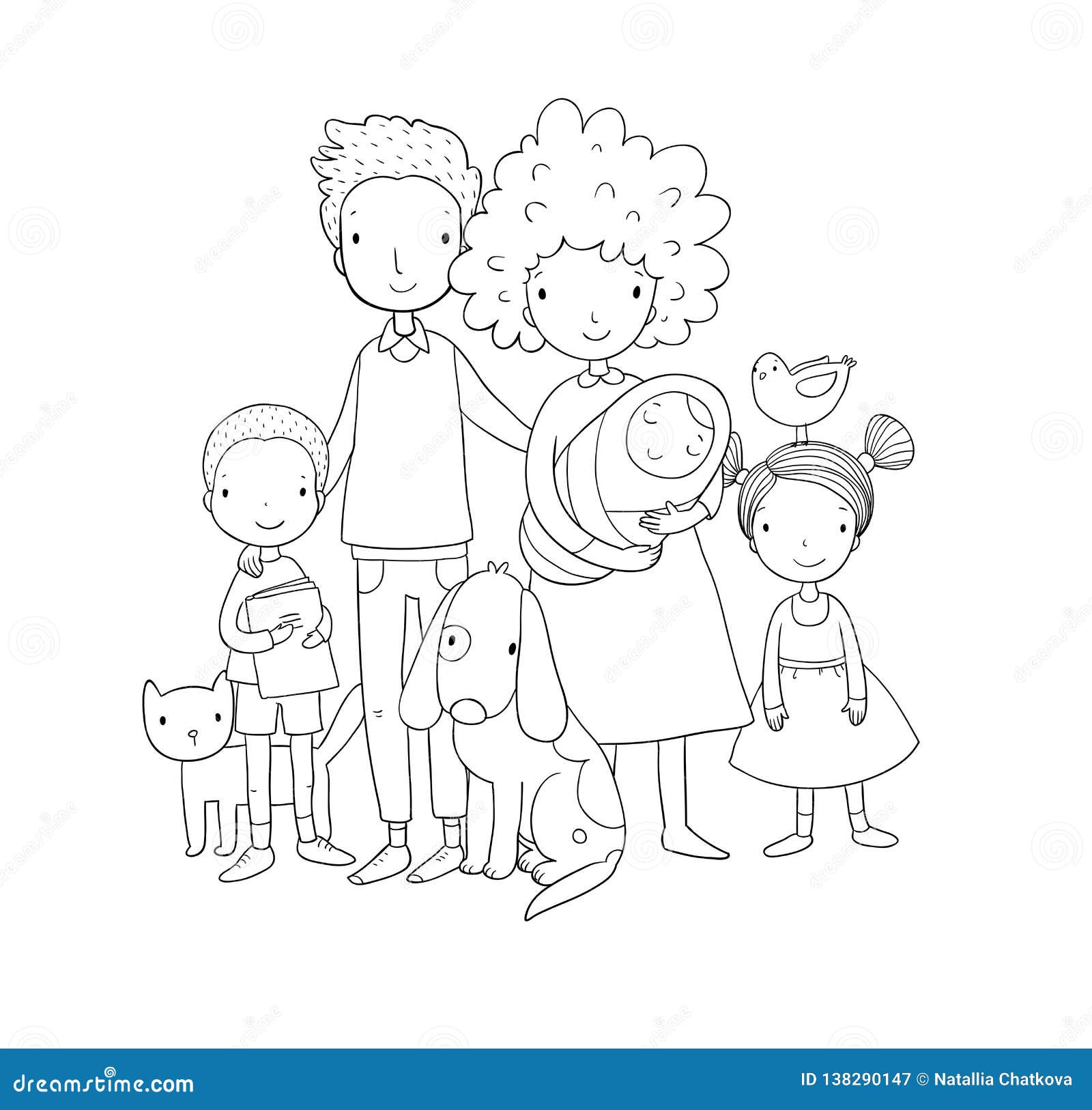 Una Familia Feliz Padres Con Los Ninos Papa Mama Hija Hijo Y Bebe Lindos De La Historieta Ilustracion Del Vector Ilustracion De Retrato Gente Una Familia Feliz Padres Con Los Ninos Papa Mama Hija Hijo Y Bebe Lindos De La Historieta Ilustracion Del Vector Ilustracion De Retrato Gente