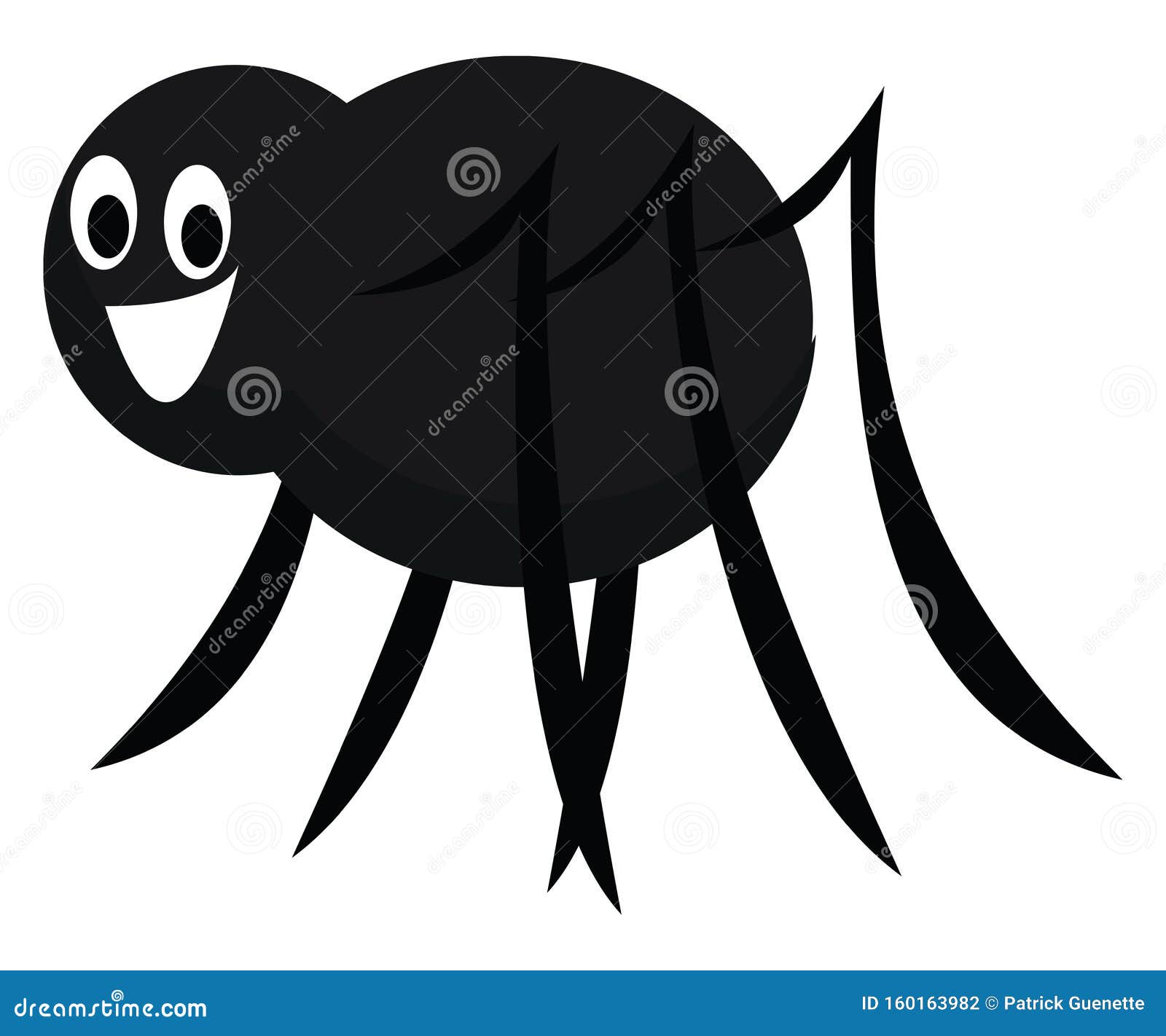 Una Graciosa Araña Negra De Dibujos Animados, Un Vector O Una Ilustración  De Color Ilustración del Vector - Ilustración de espeluznante, oval:  160163982