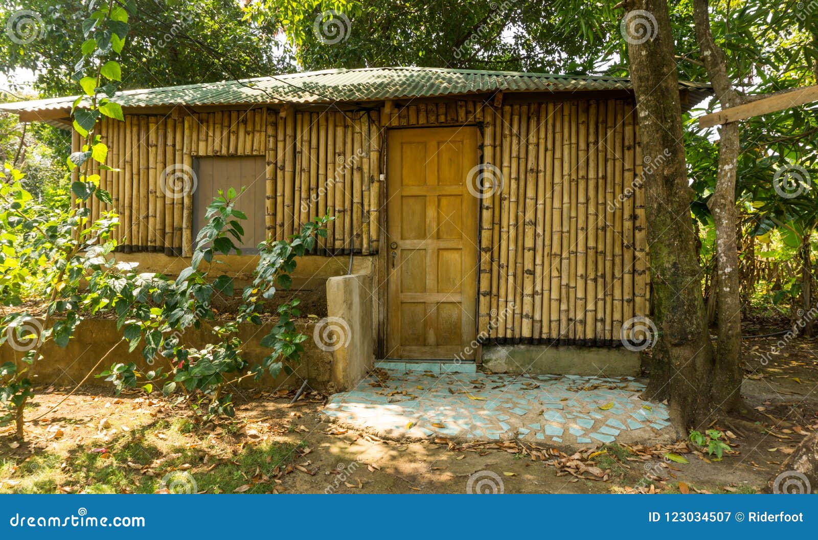 bamboo wood cabin outdoors